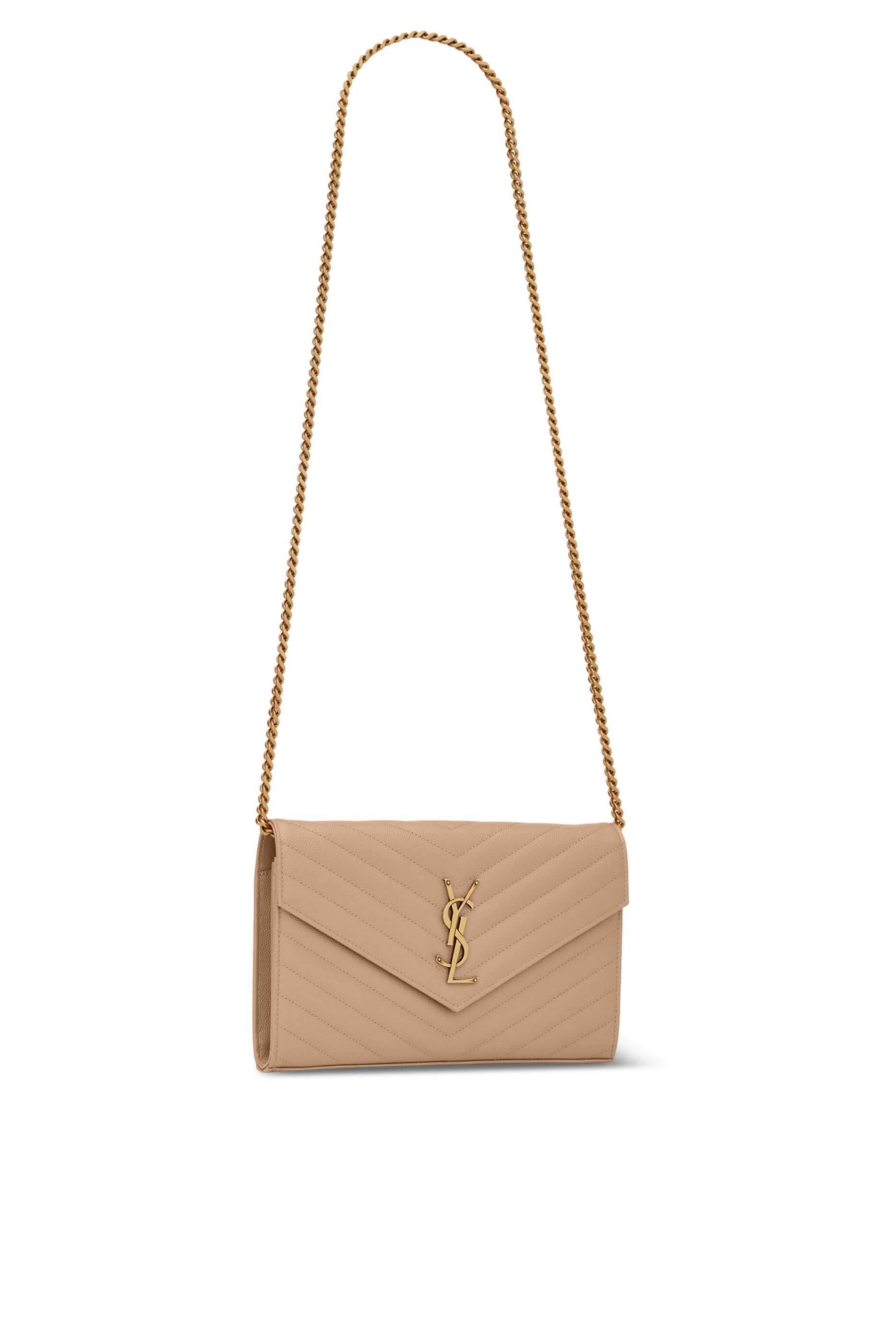 Monogram Chain Wallet in Mix Matelassé Grain de Poudre Embossed Leather