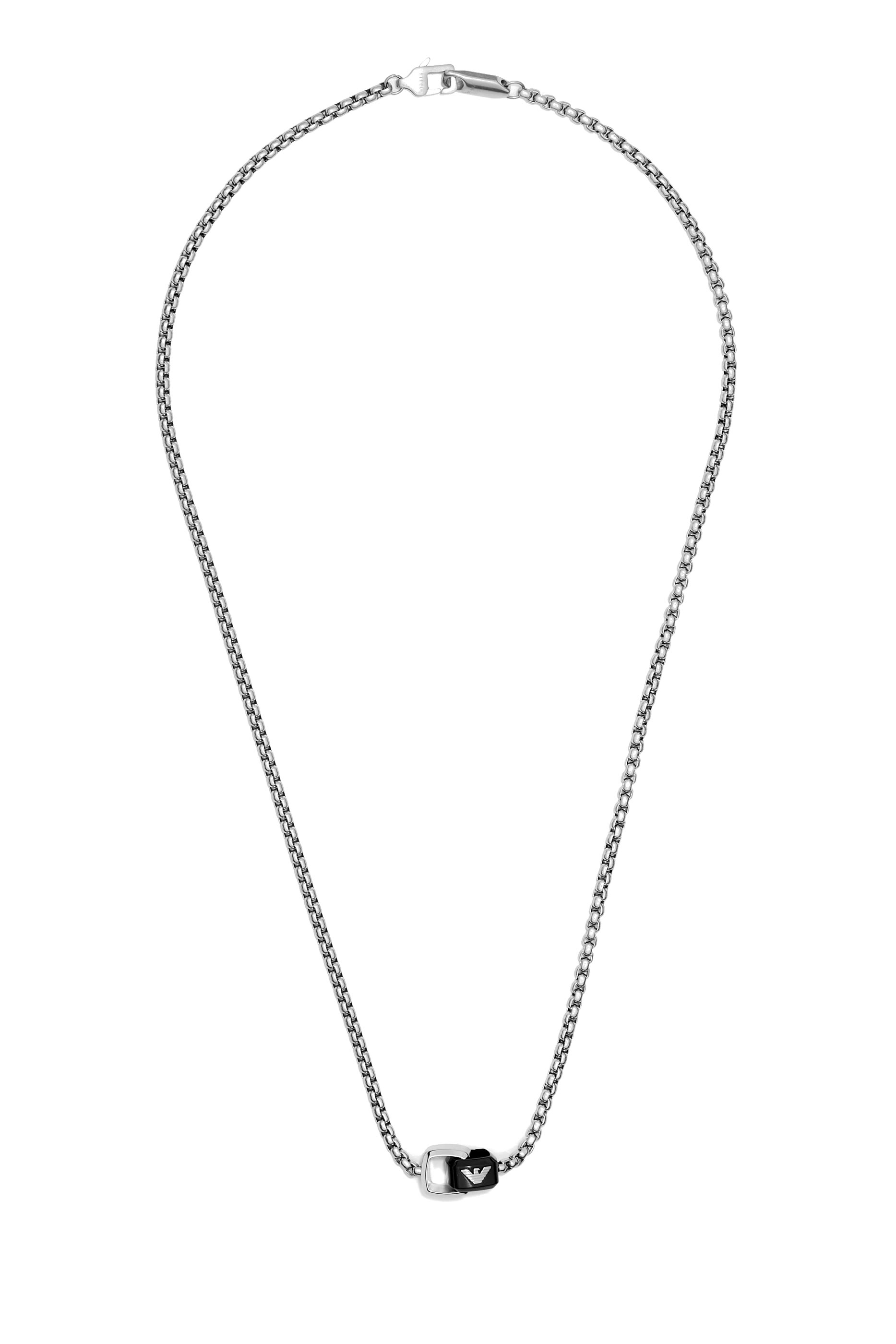 Logo Pendant Necklace, Stainless Steel