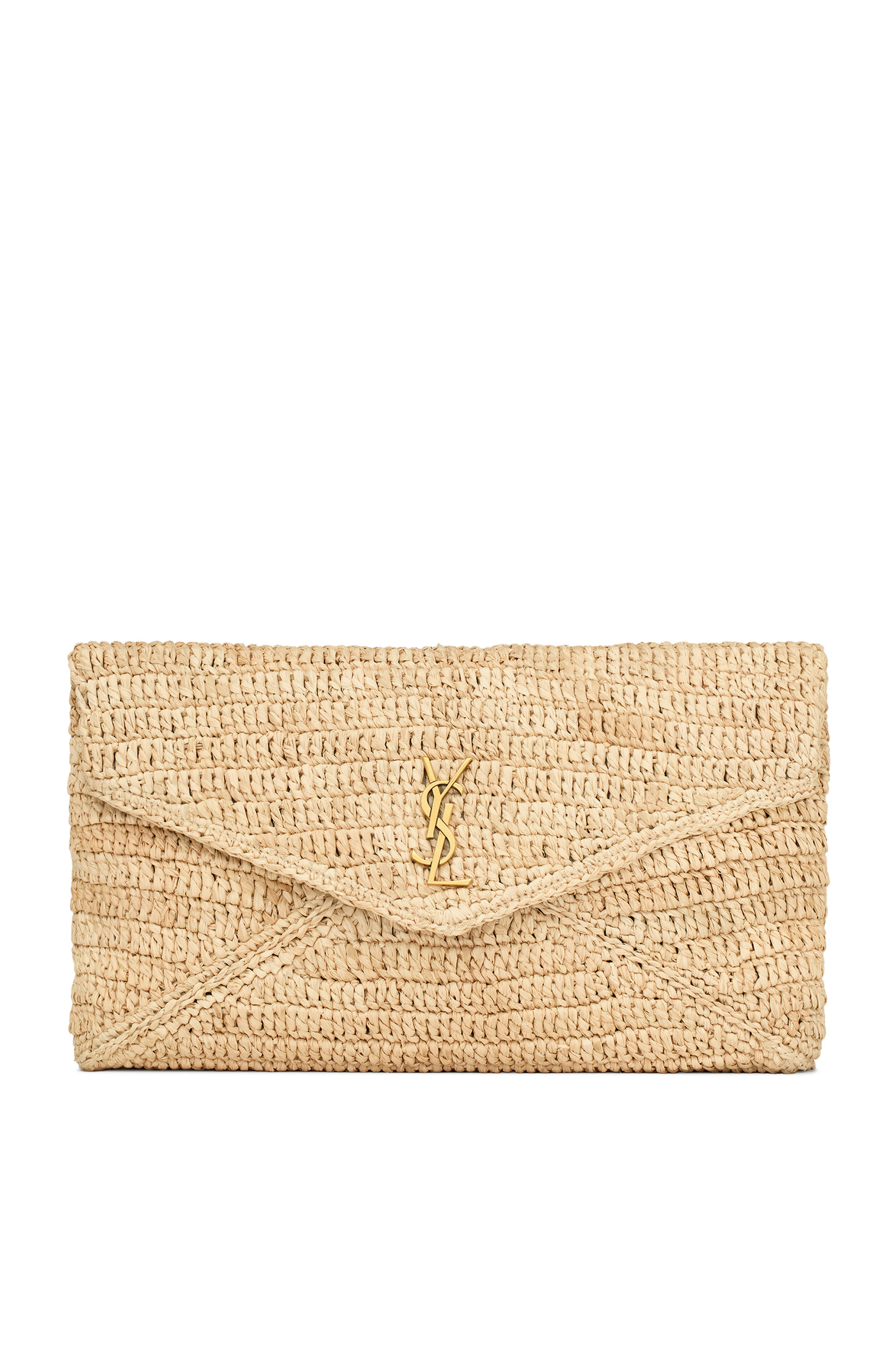 Cassandre Large Envelope Pouch in Raffia