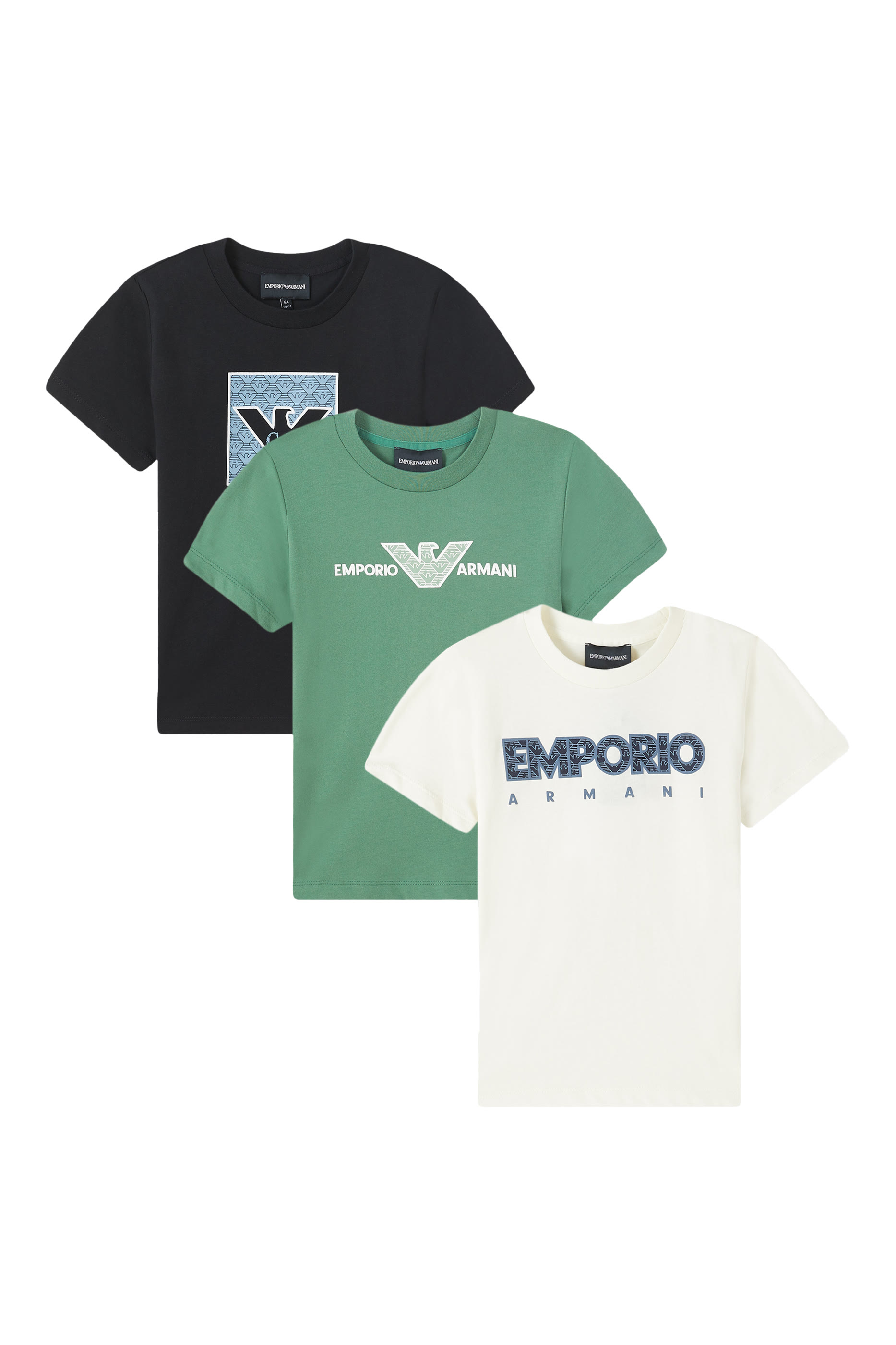 Kids Logo Print T-Shirt, Set of 3