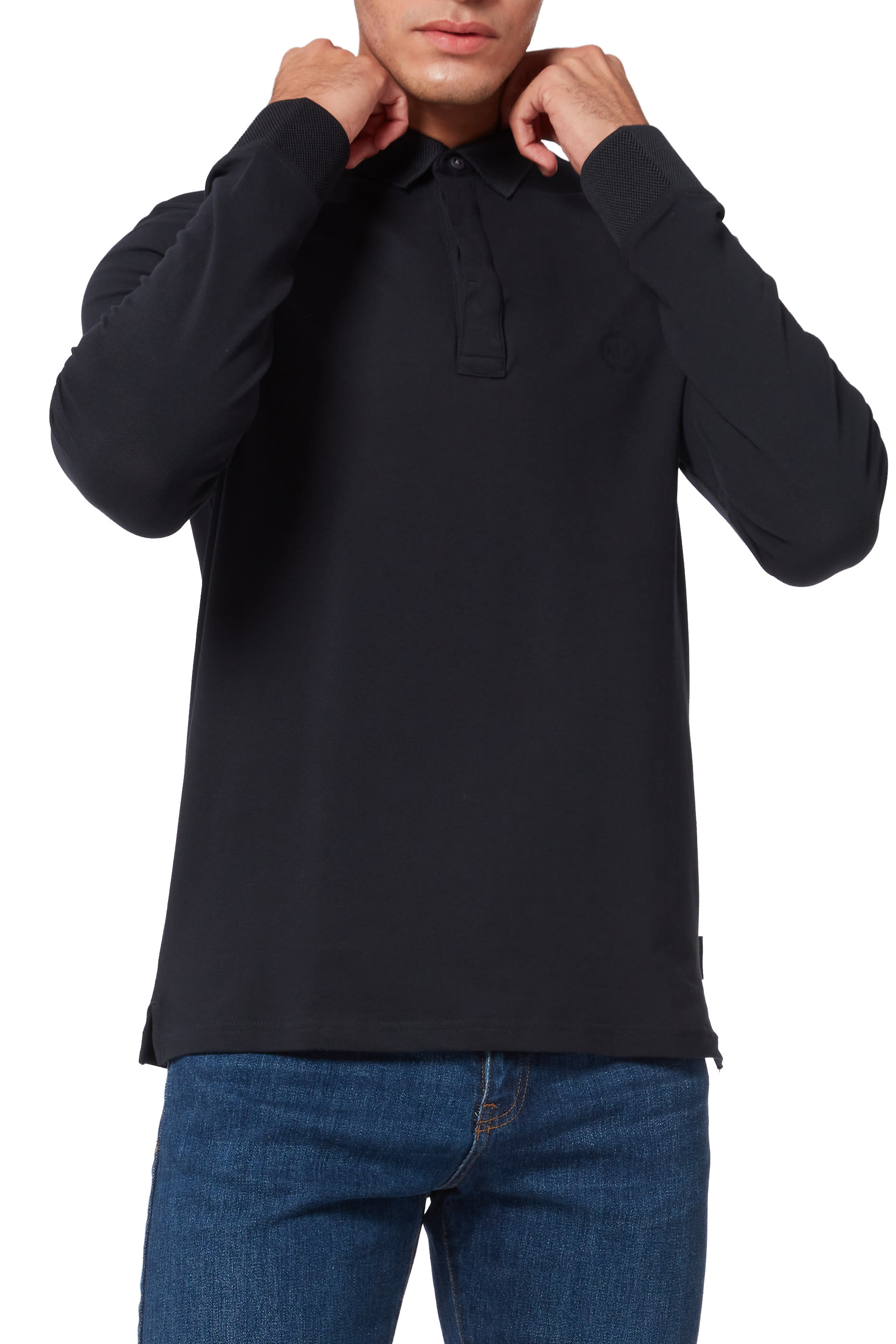 Circle Logo Stretch Cotton Polo Shirt