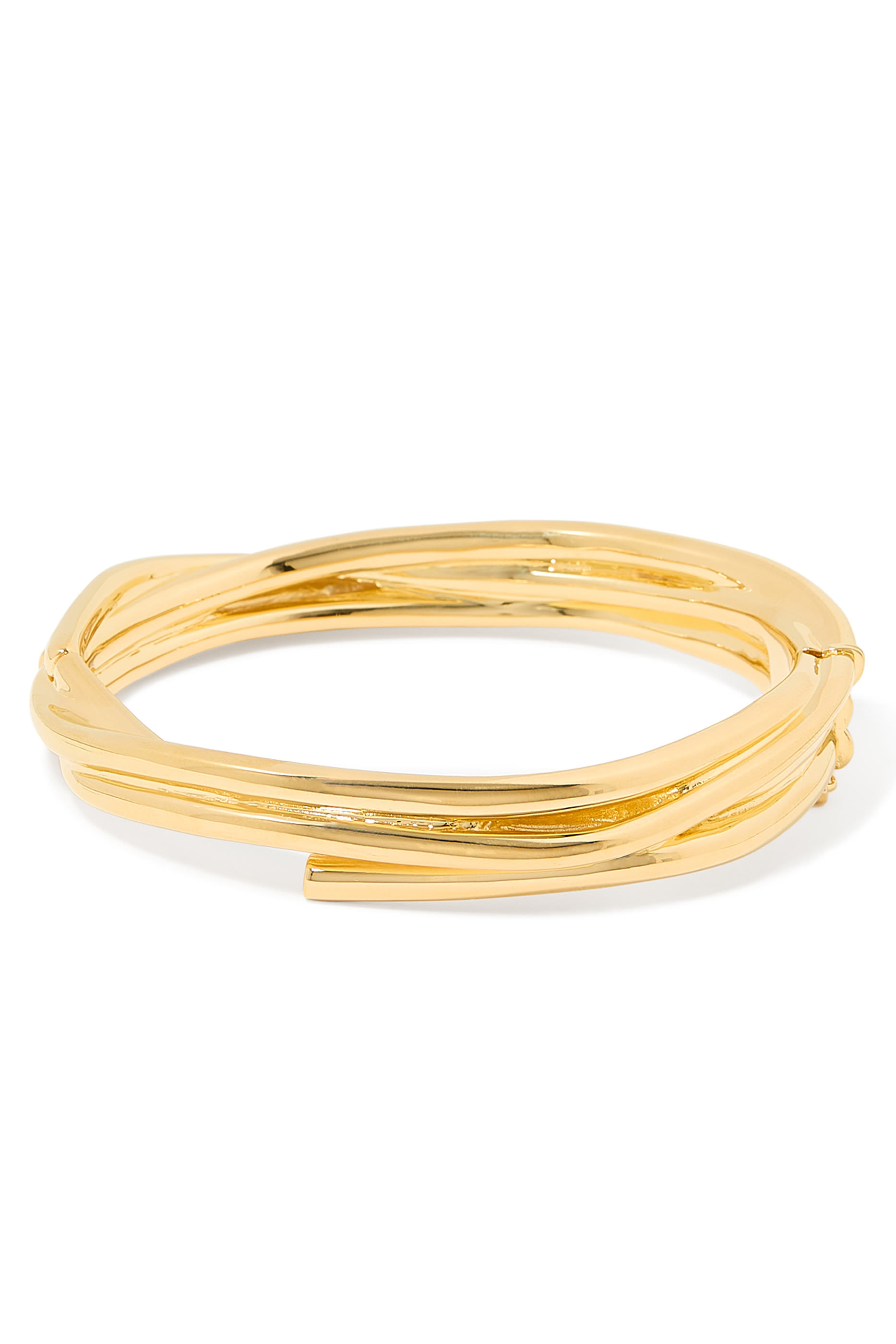 Coil Bangle, 18K Yellow Gold Plated Brass