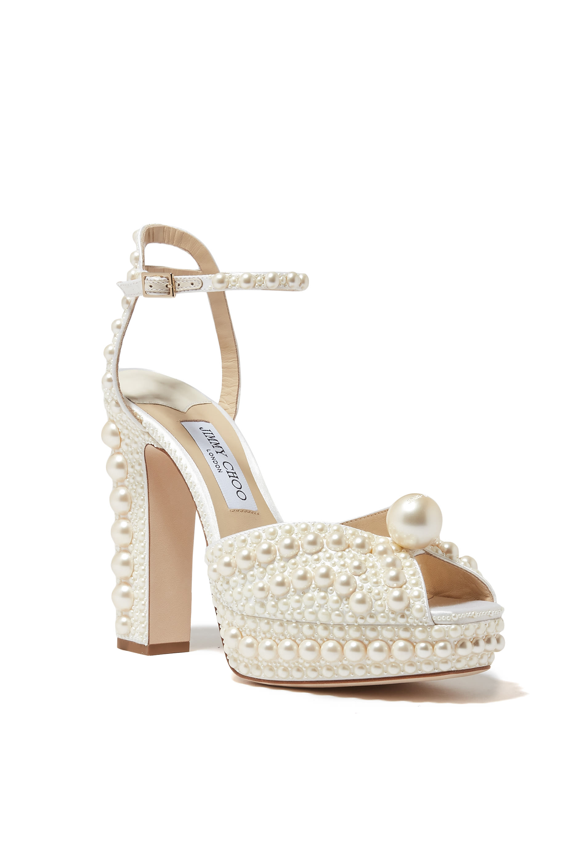 Sacaria 120 Pearl Embellished Platform Sandals