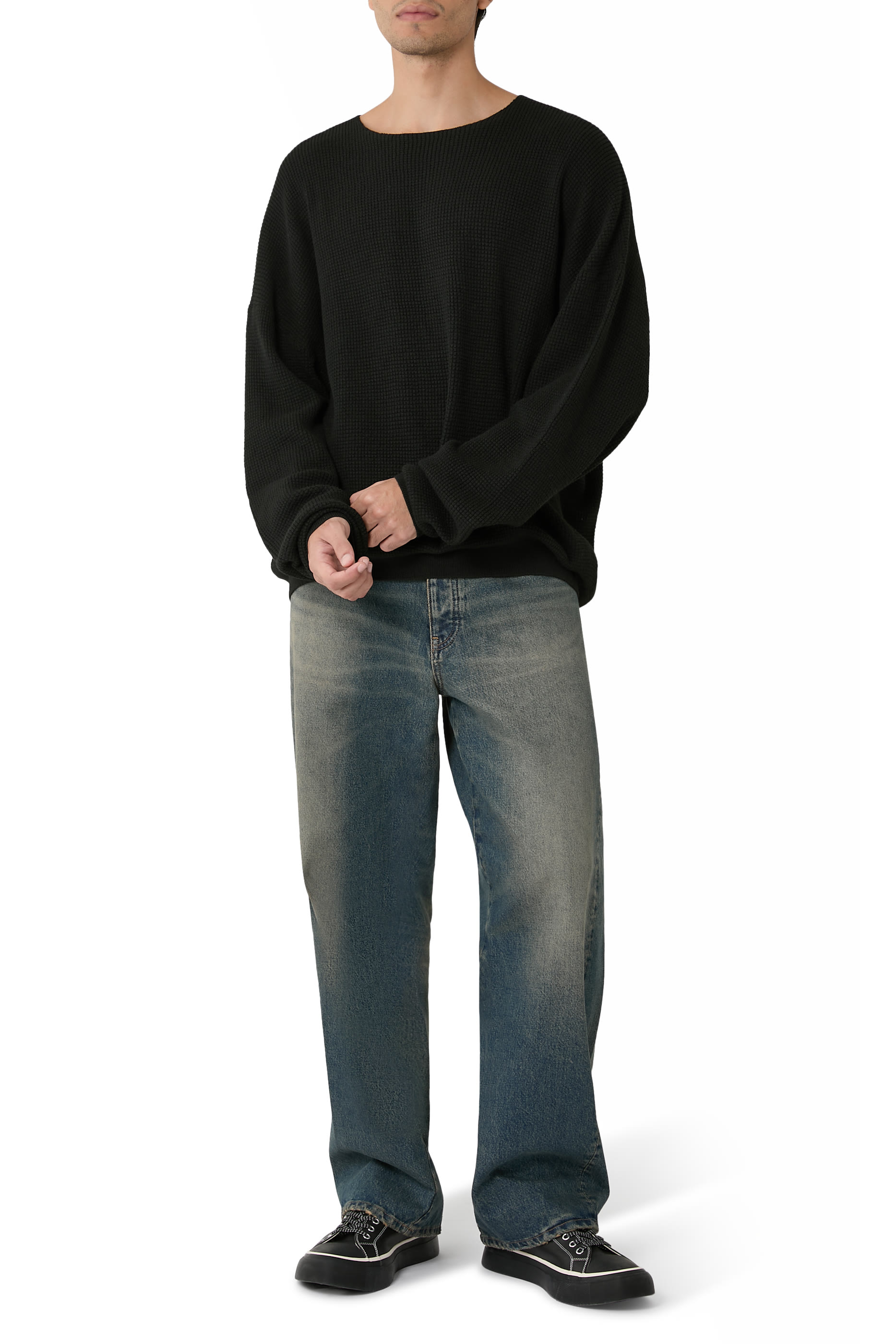 Waffle Crewneck Sweater