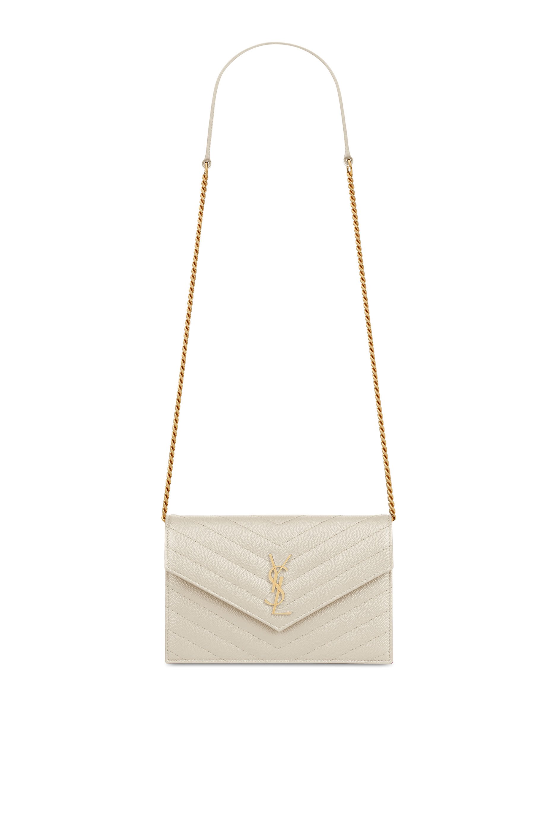 Cassandre Envelope Chain Wallet in Grain De Poudre Leather 