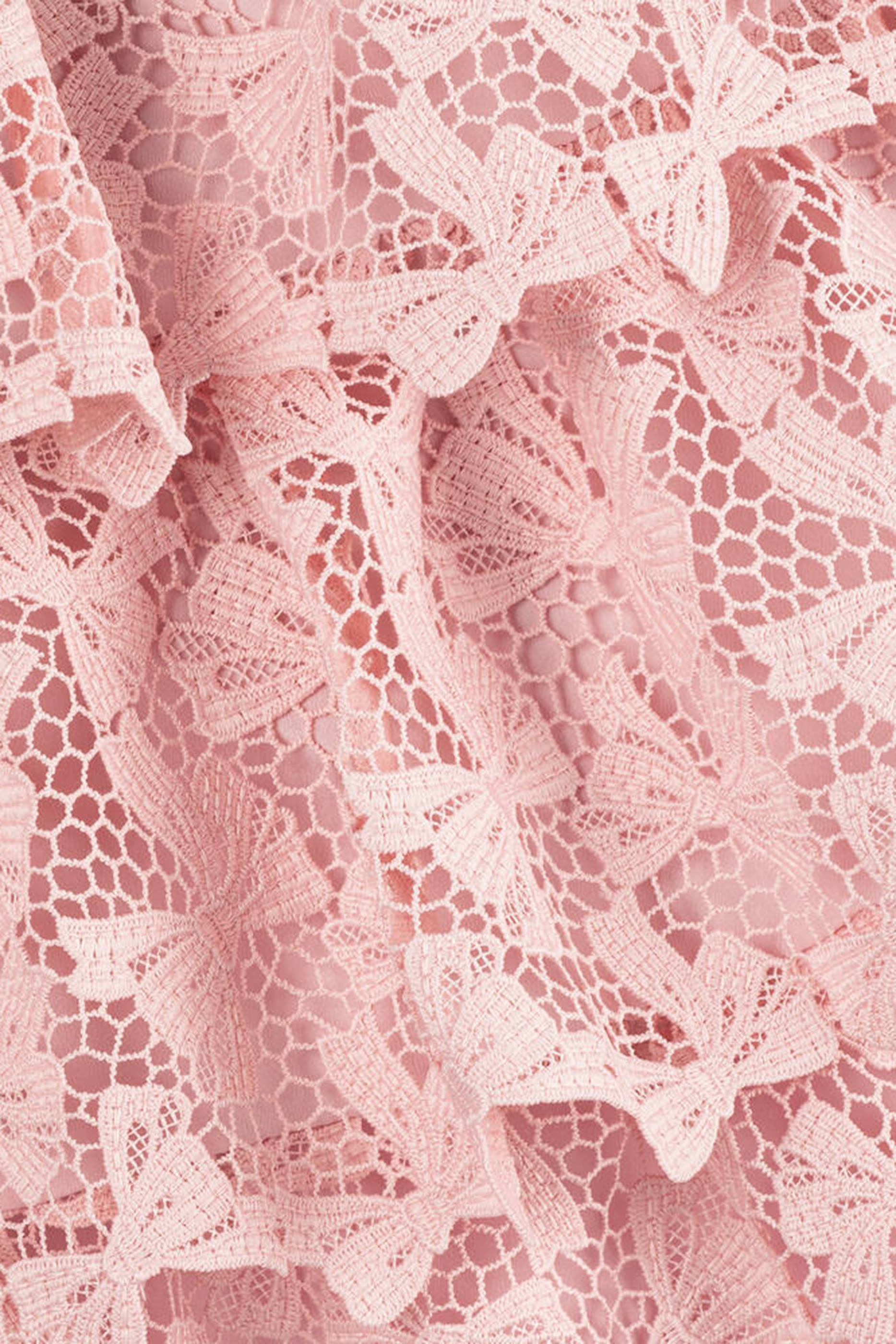 Kids Bow-Detail Tiered Lace Dress