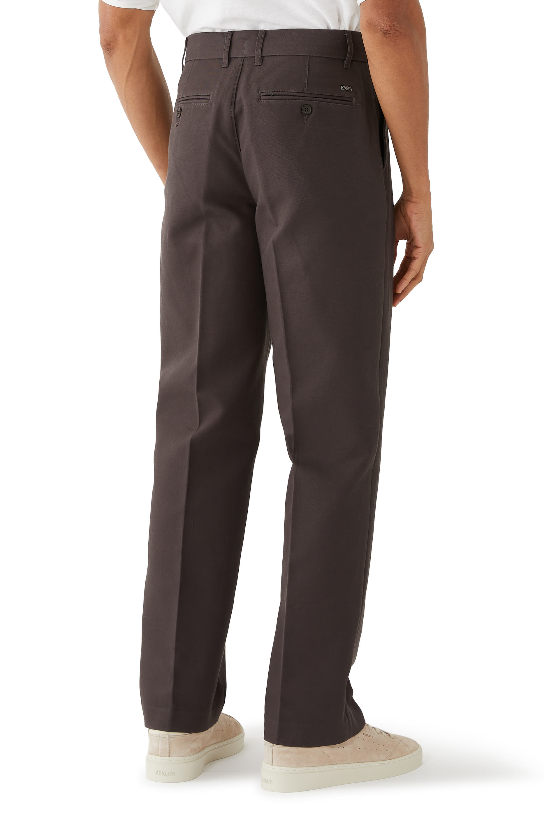 Straight-Leg Canvas Pants