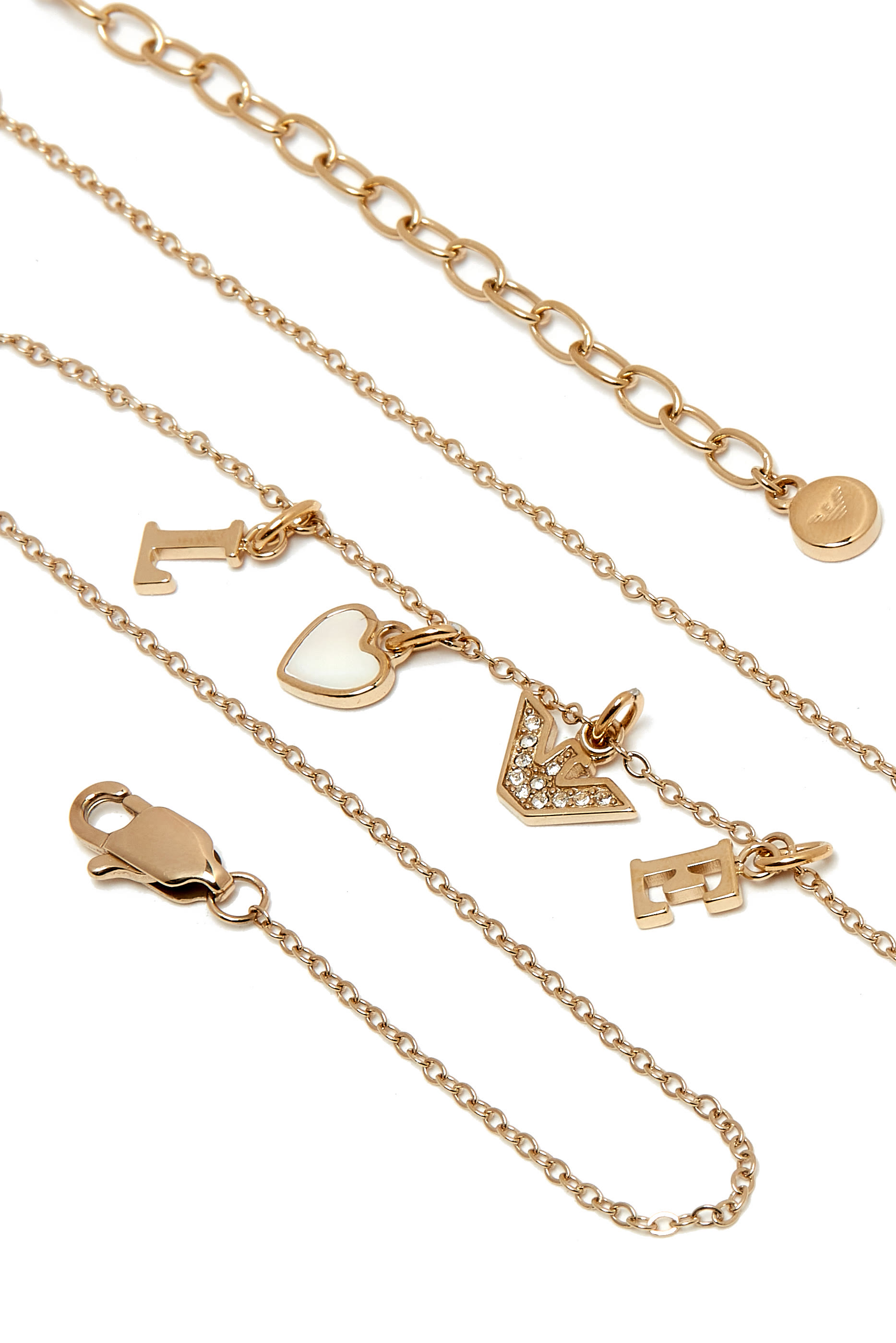 Love Charm Pendant Necklace, Stainless Steel