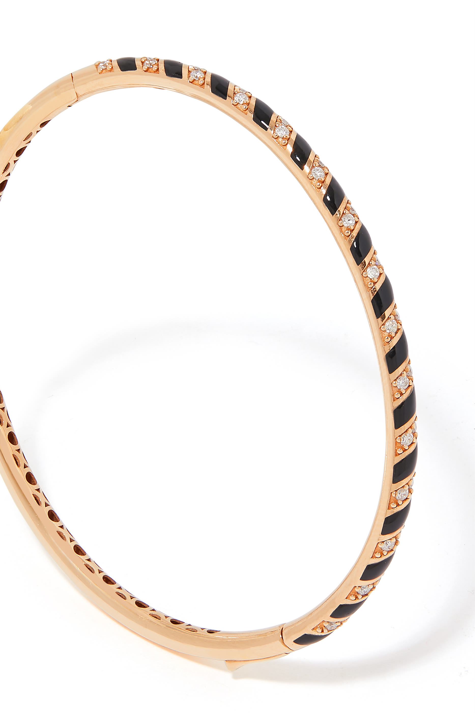 Tornado Bracelet, 18k Rose Gold with Enamel & Diamonds