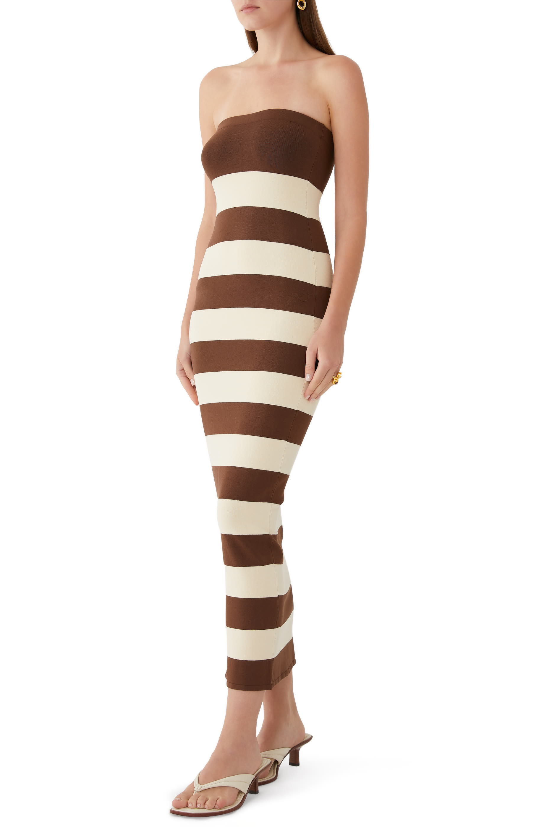 Theo Strapless Striped Dress