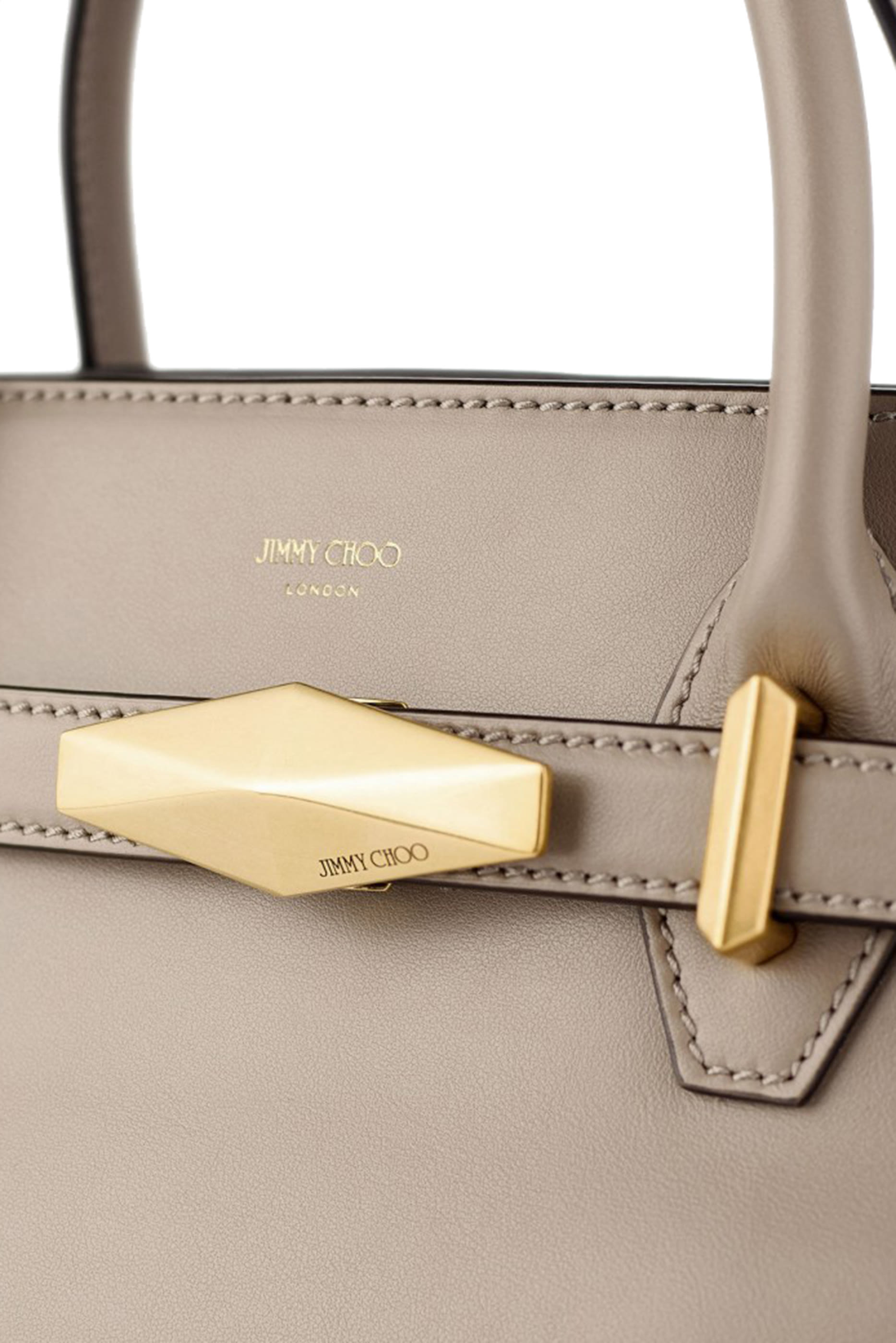 Diamond Belted Leather Top Handle Bag