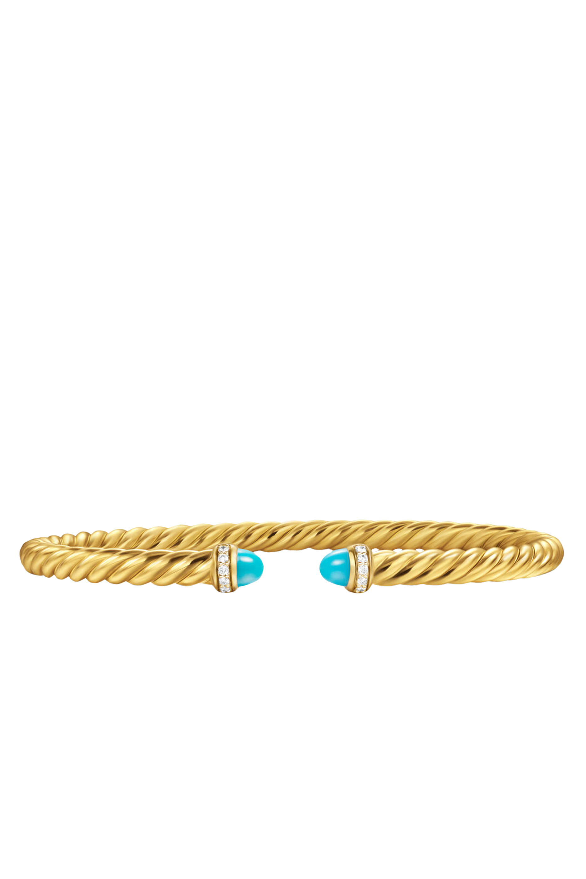 Cablespira® Flex Bracelet, 18K Yellow Gold with Turquoise & Diamonds