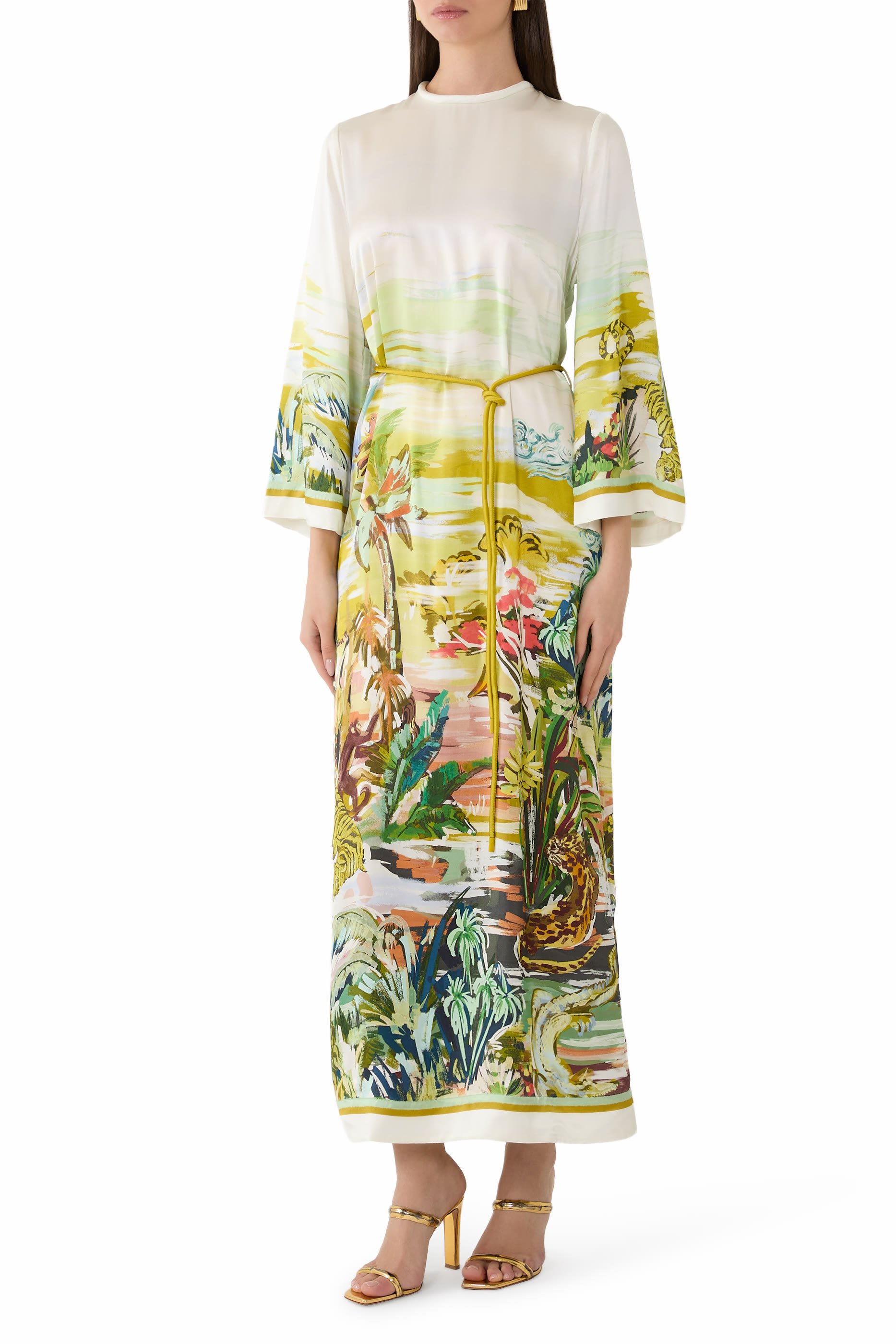 Jungle Boogie Silk Midi Dress