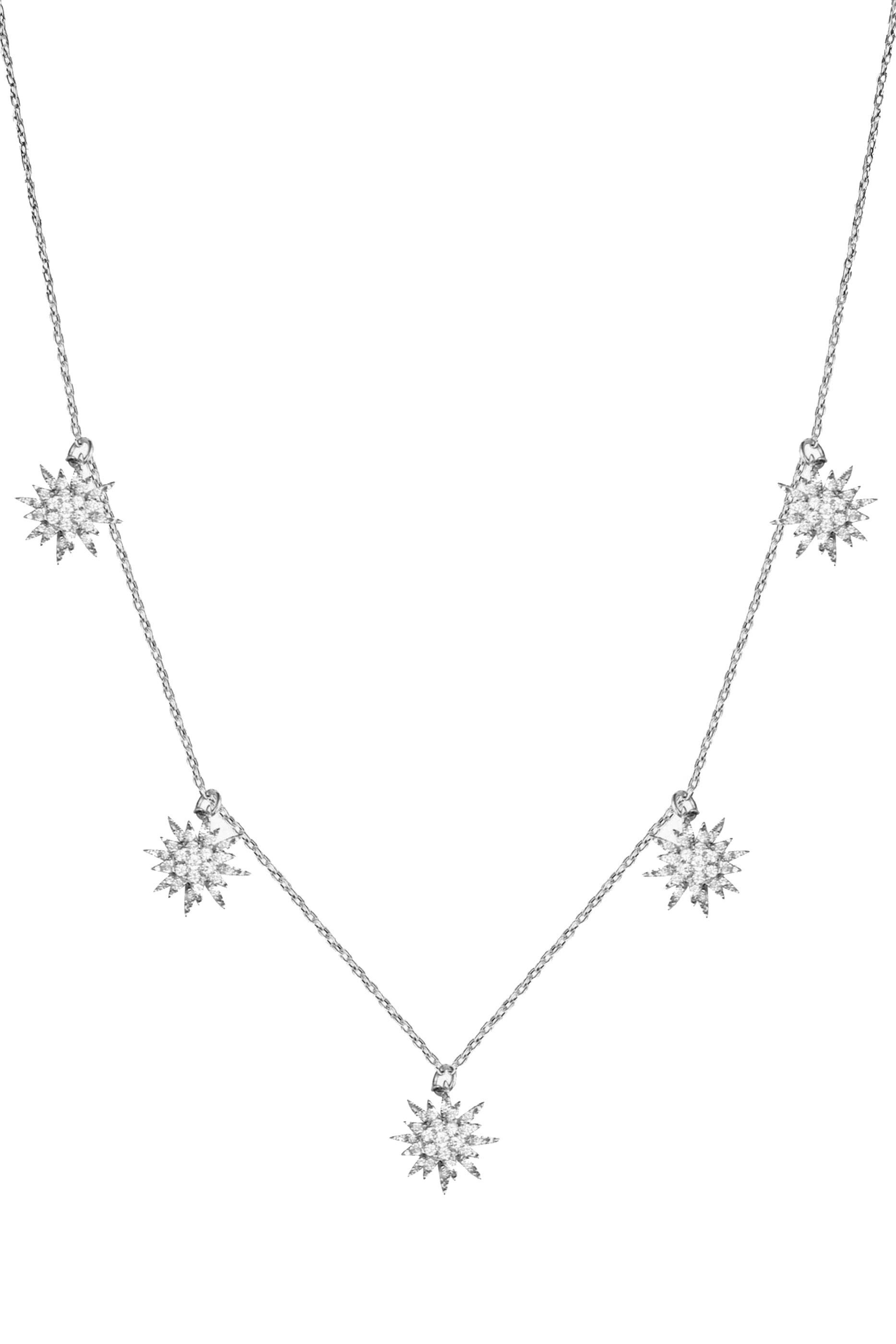 Soleil Large Tassels Necklace, 18K White Gold & Diamonds