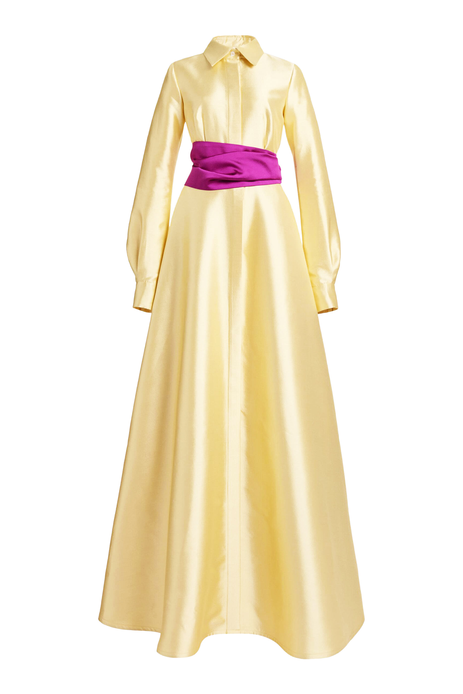 Xolani + Simon Silk-Wool Belted Gown