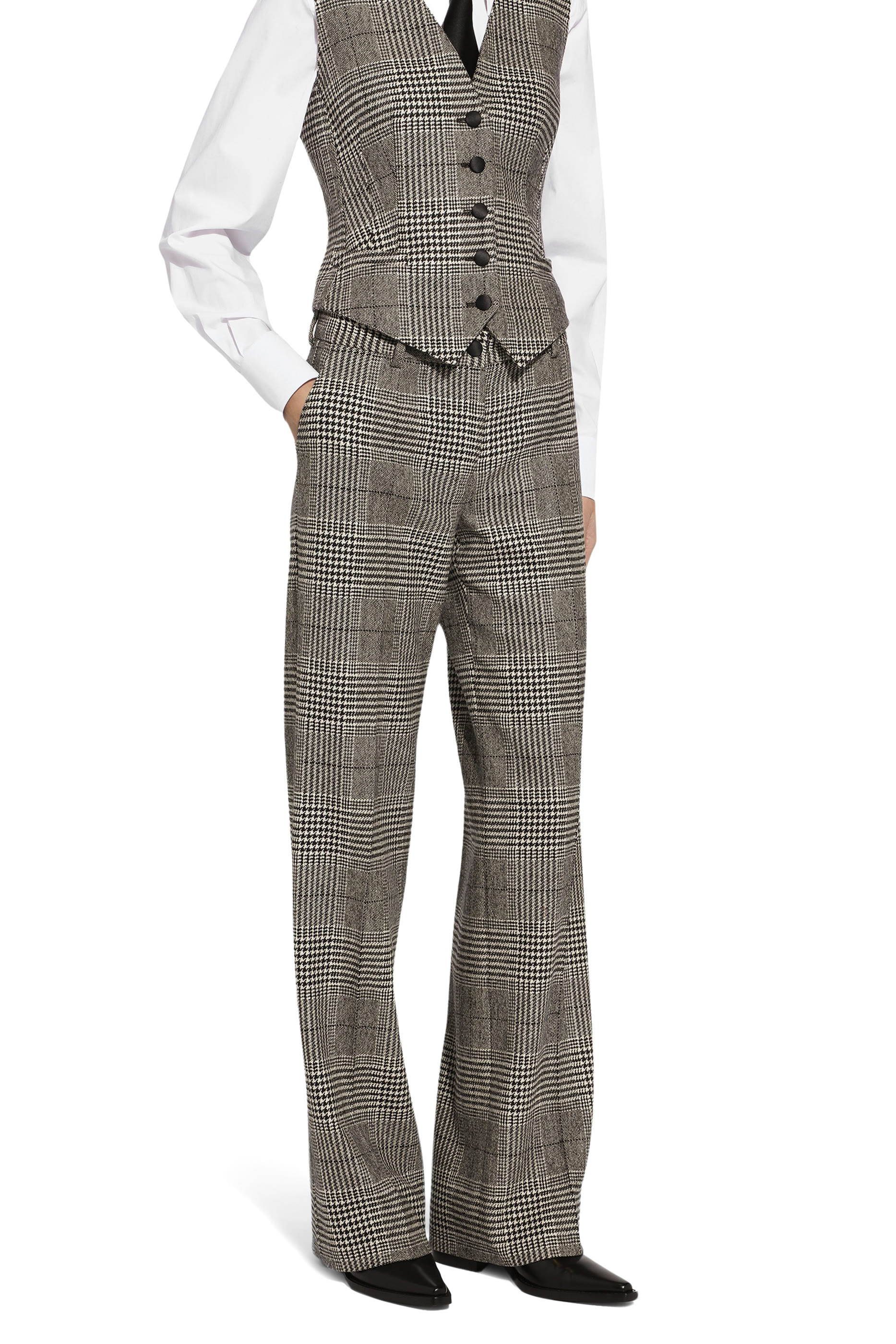 Flared Glen Plaid Pants