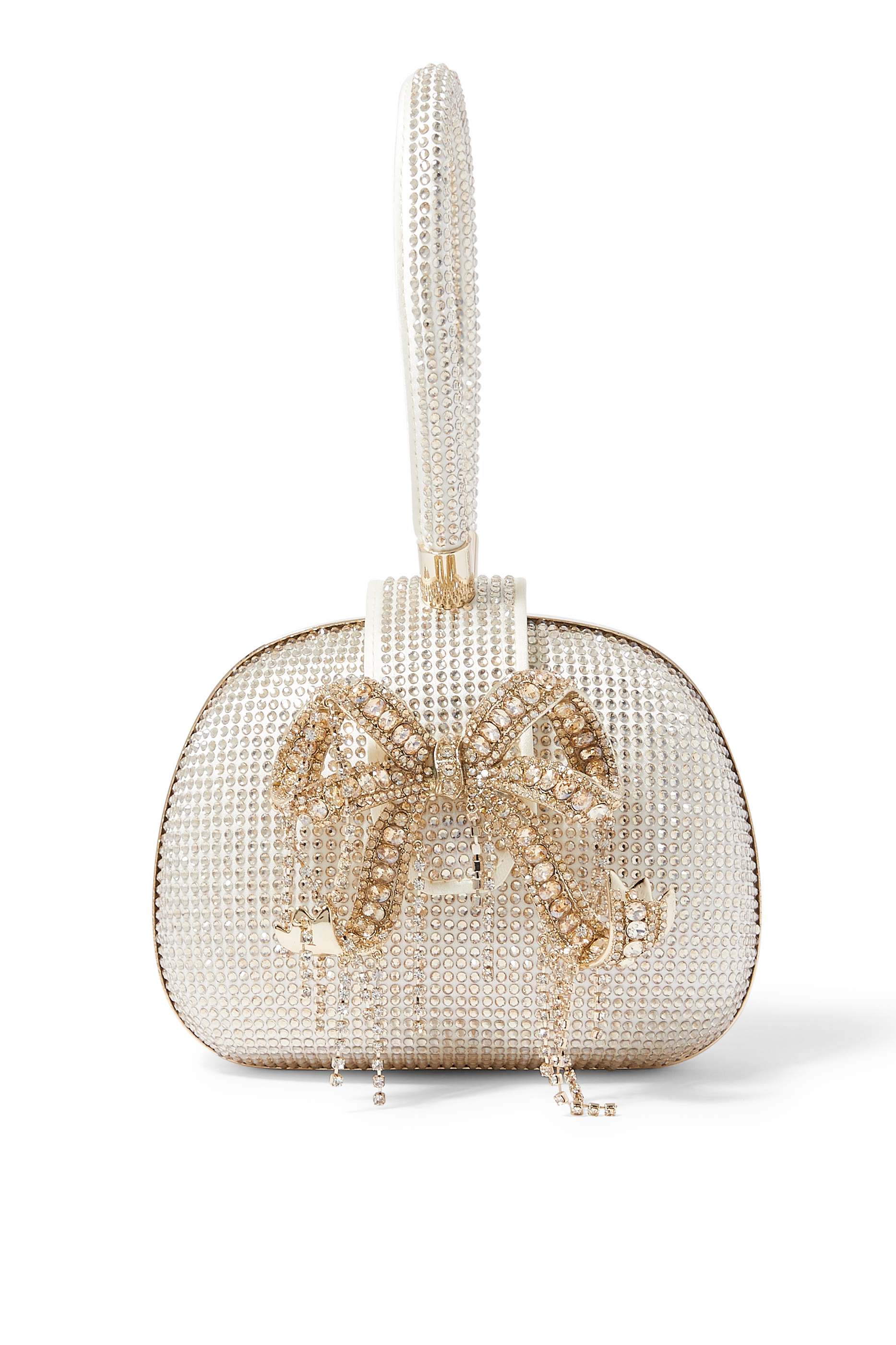 Rhinestone Top Handle Clutch Bag
