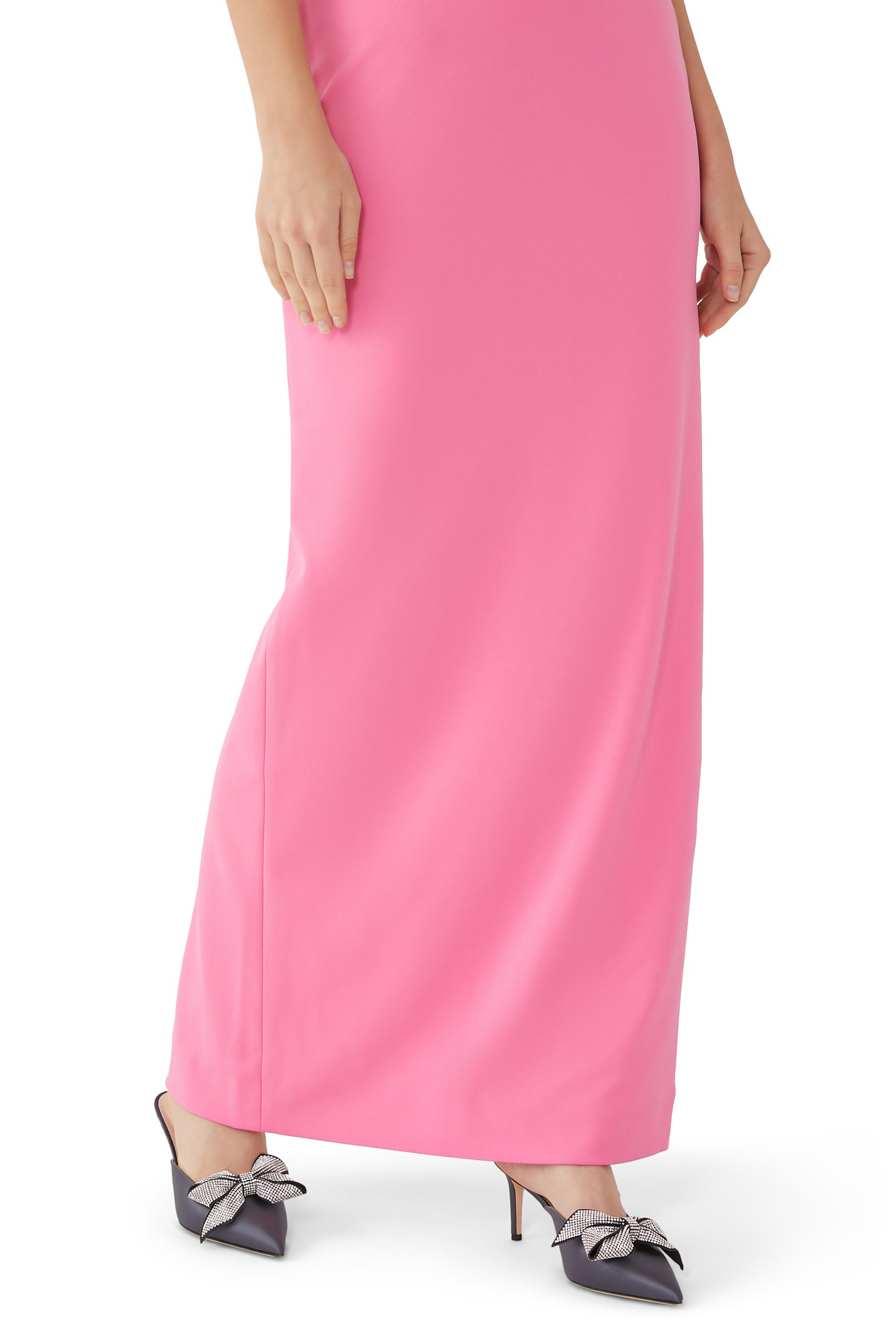 Paley 70 Crystal Bow Satin Mules