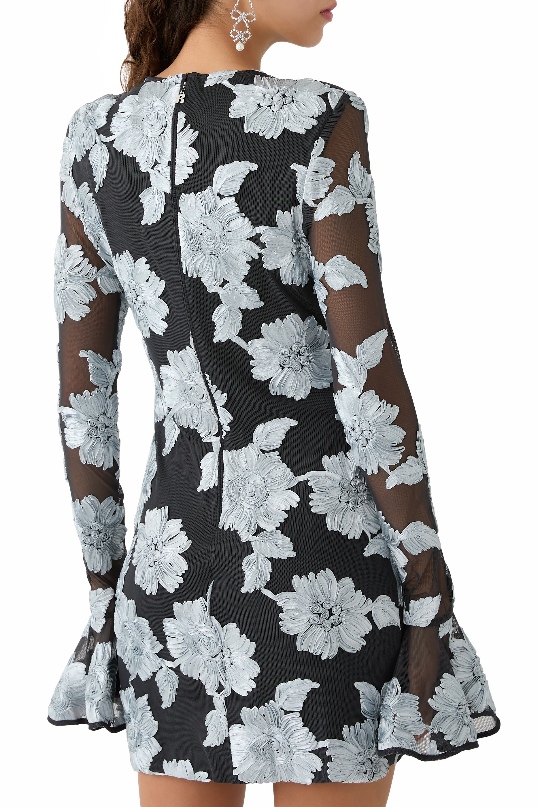 Floral Mesh Mini Dress