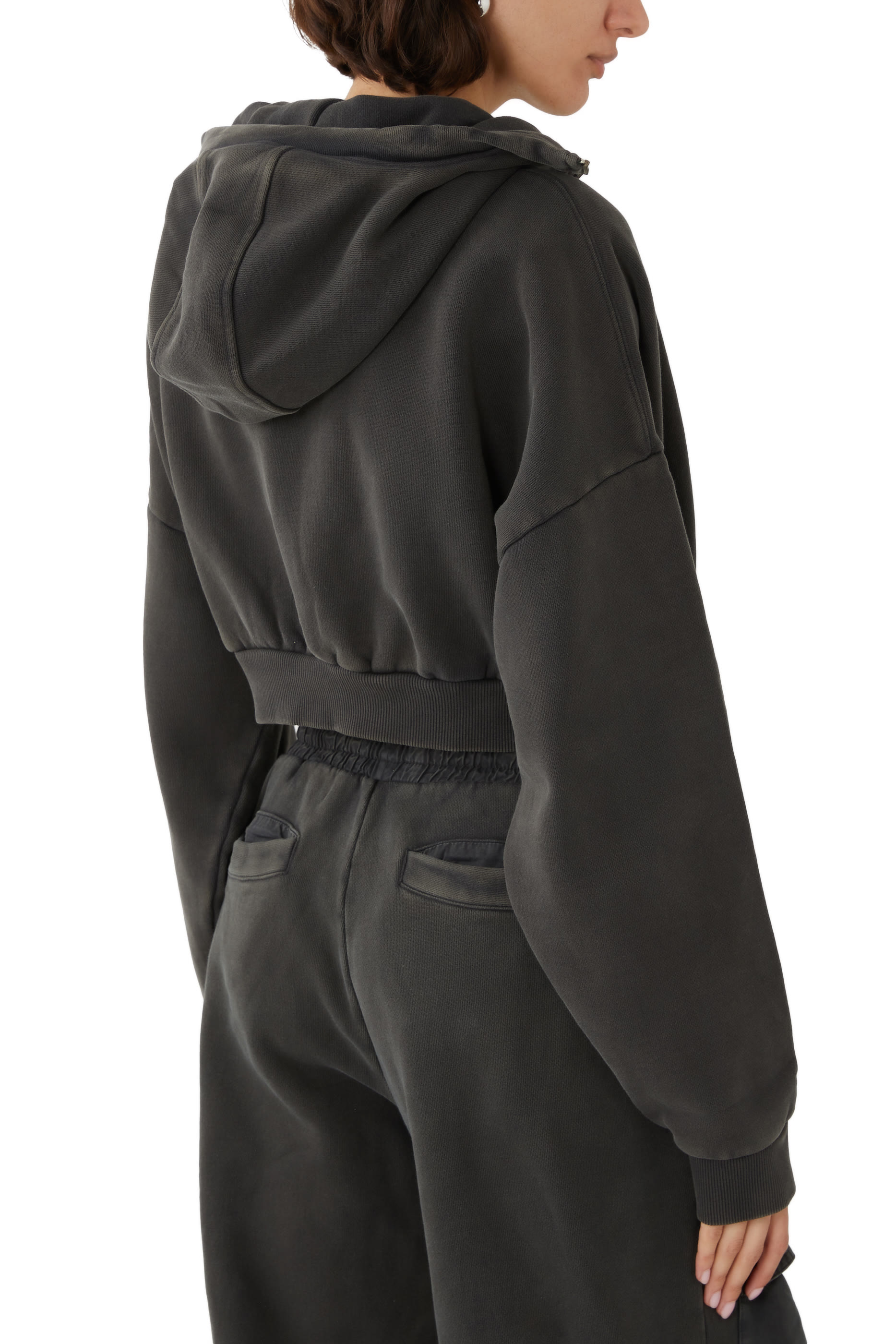 Cropped Full Zip Sweatshirt