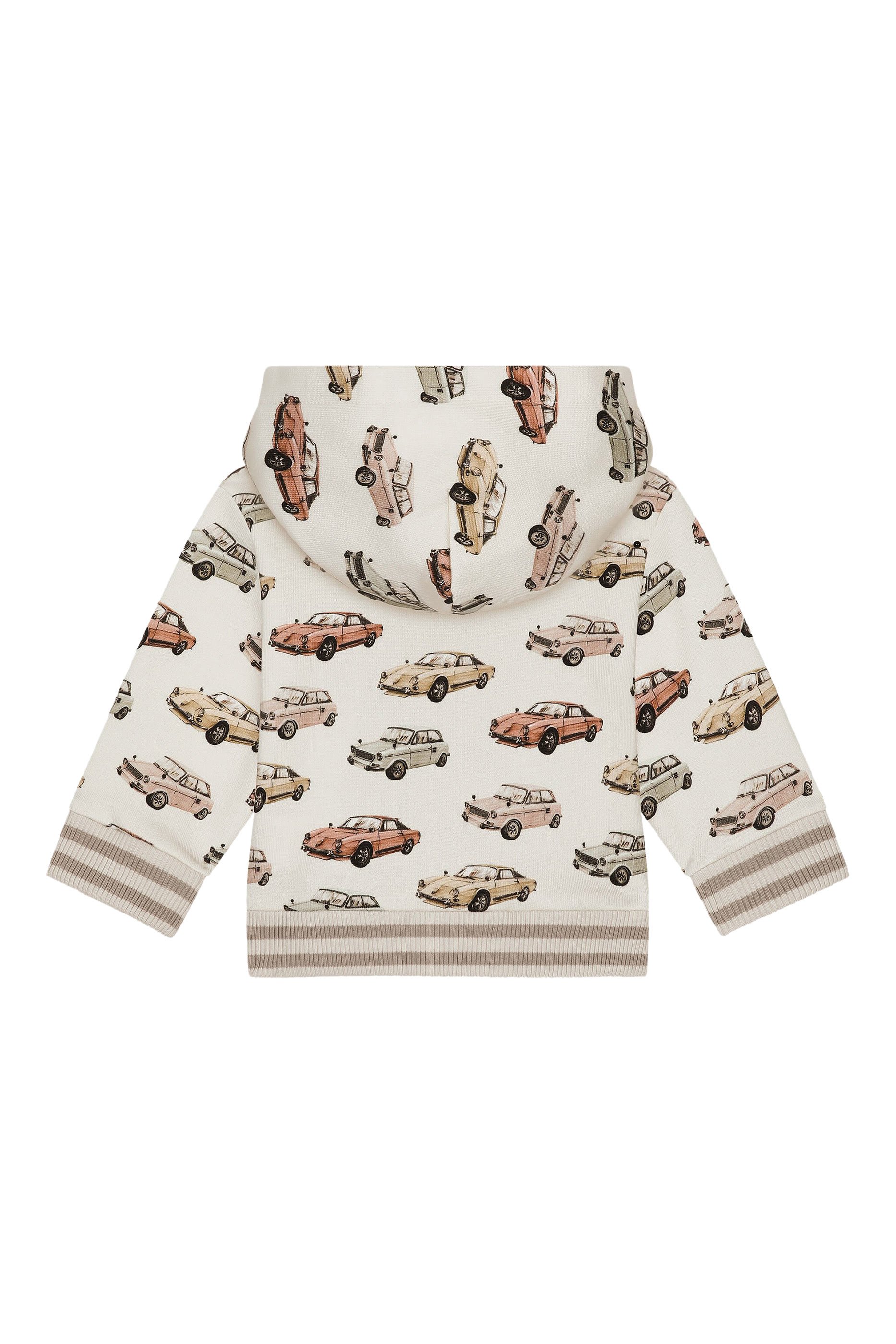 Kids Car Printed Sweatshirt with Attached Hood