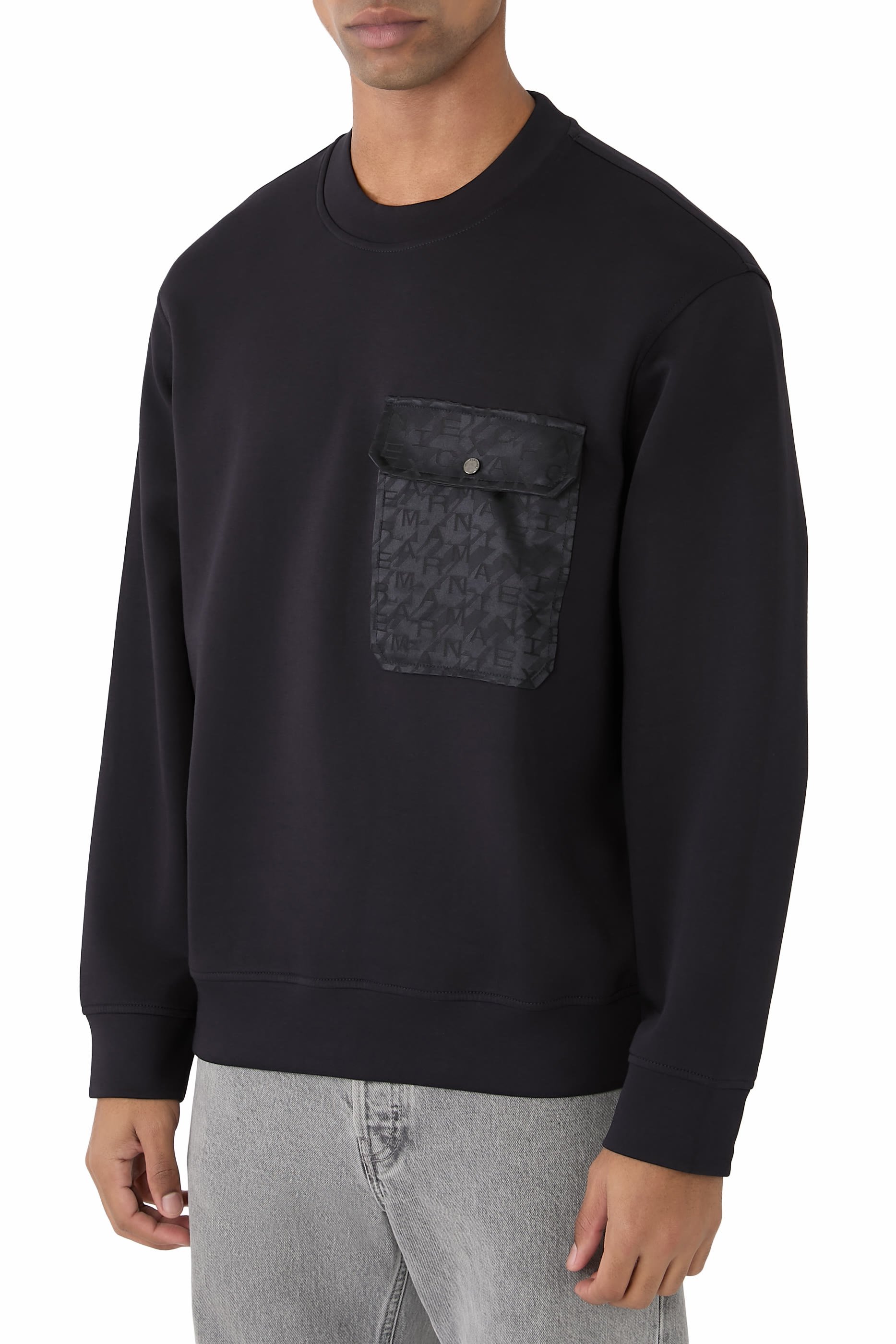  AX Logo Pocket Crew Neck Sweatshirt 