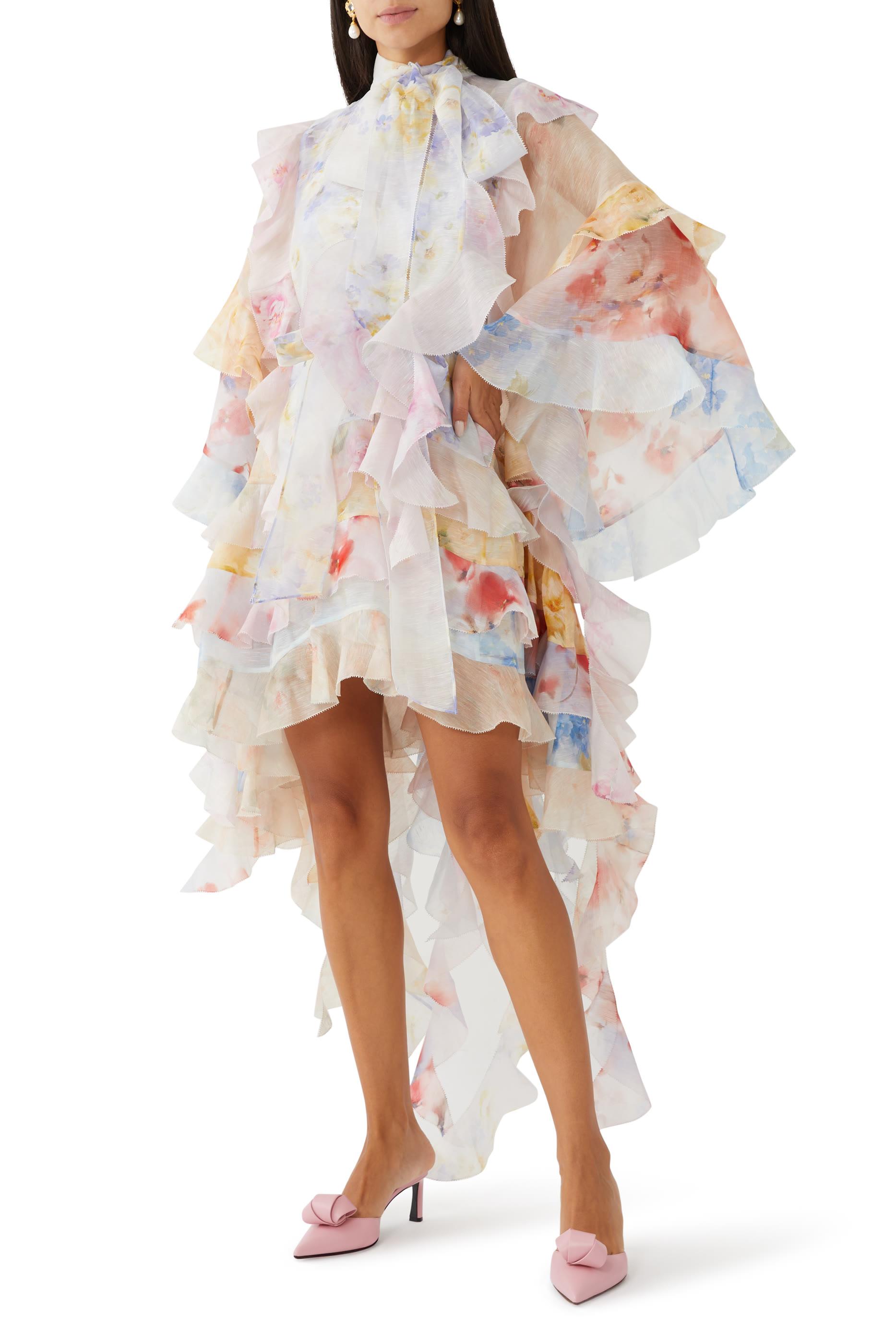 Crush Spliced Ruffle Dress