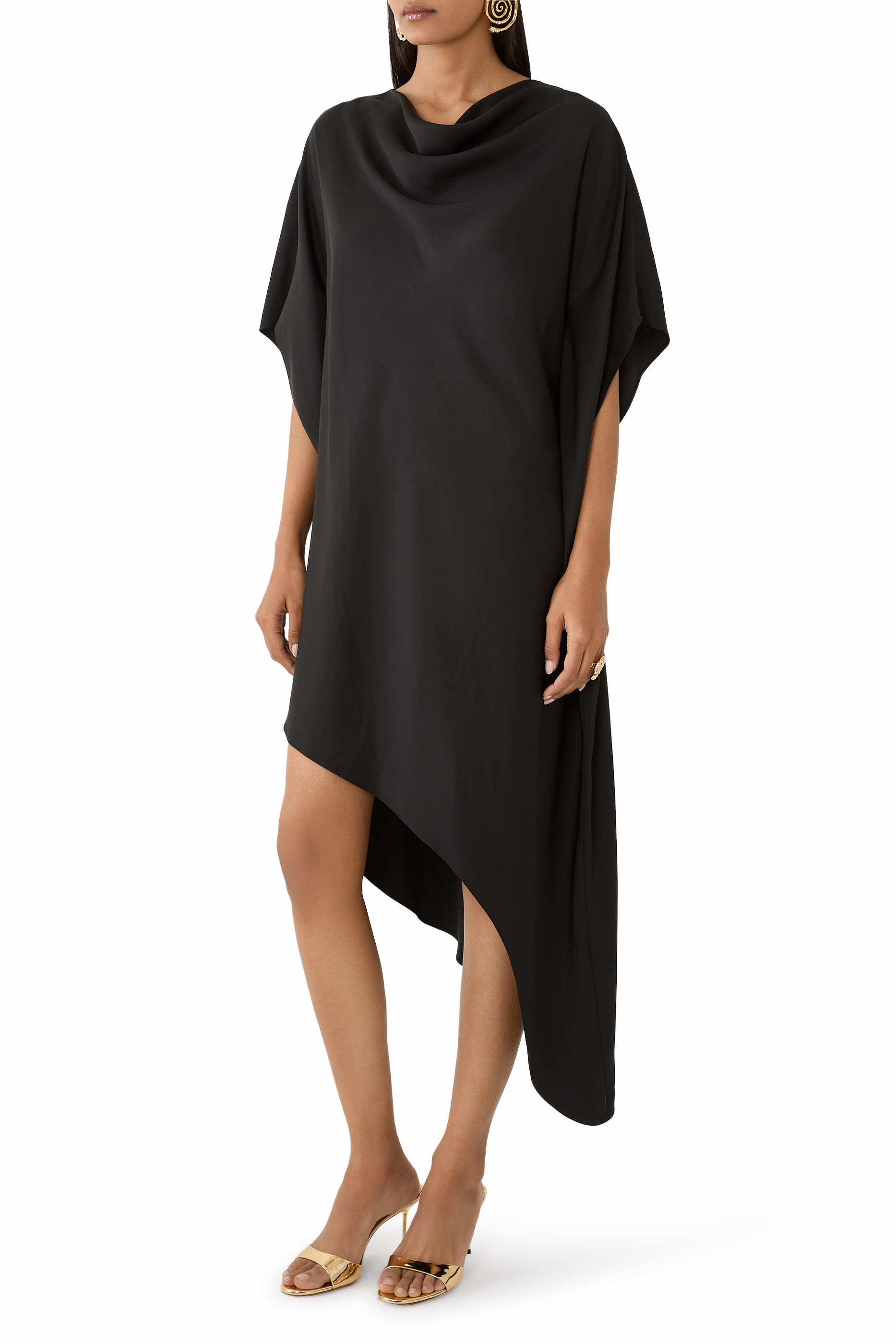 Sadia Satin Mini Cape Dress