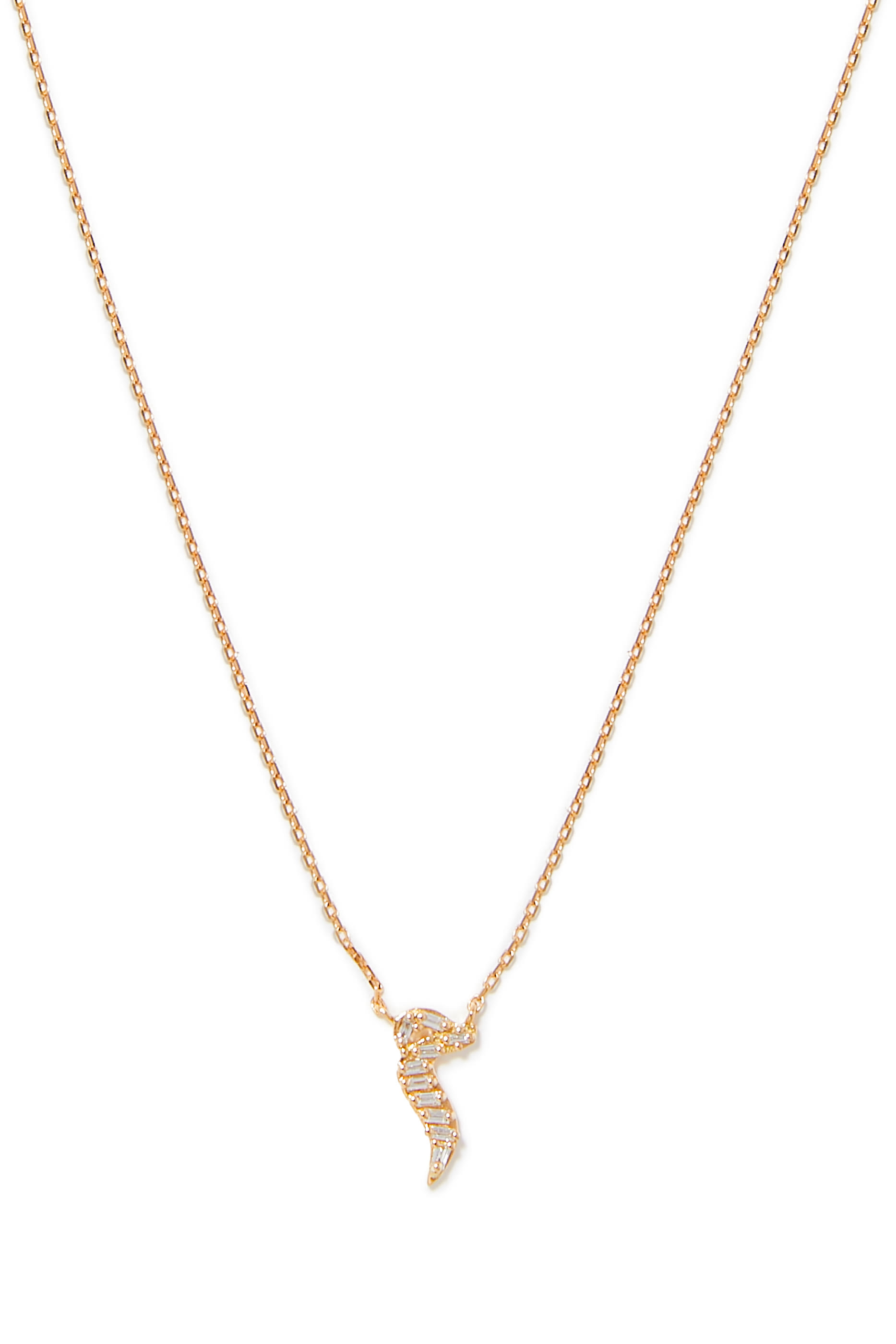 Oula Letter Necklace, 18k Yellow Gold & Diamonds