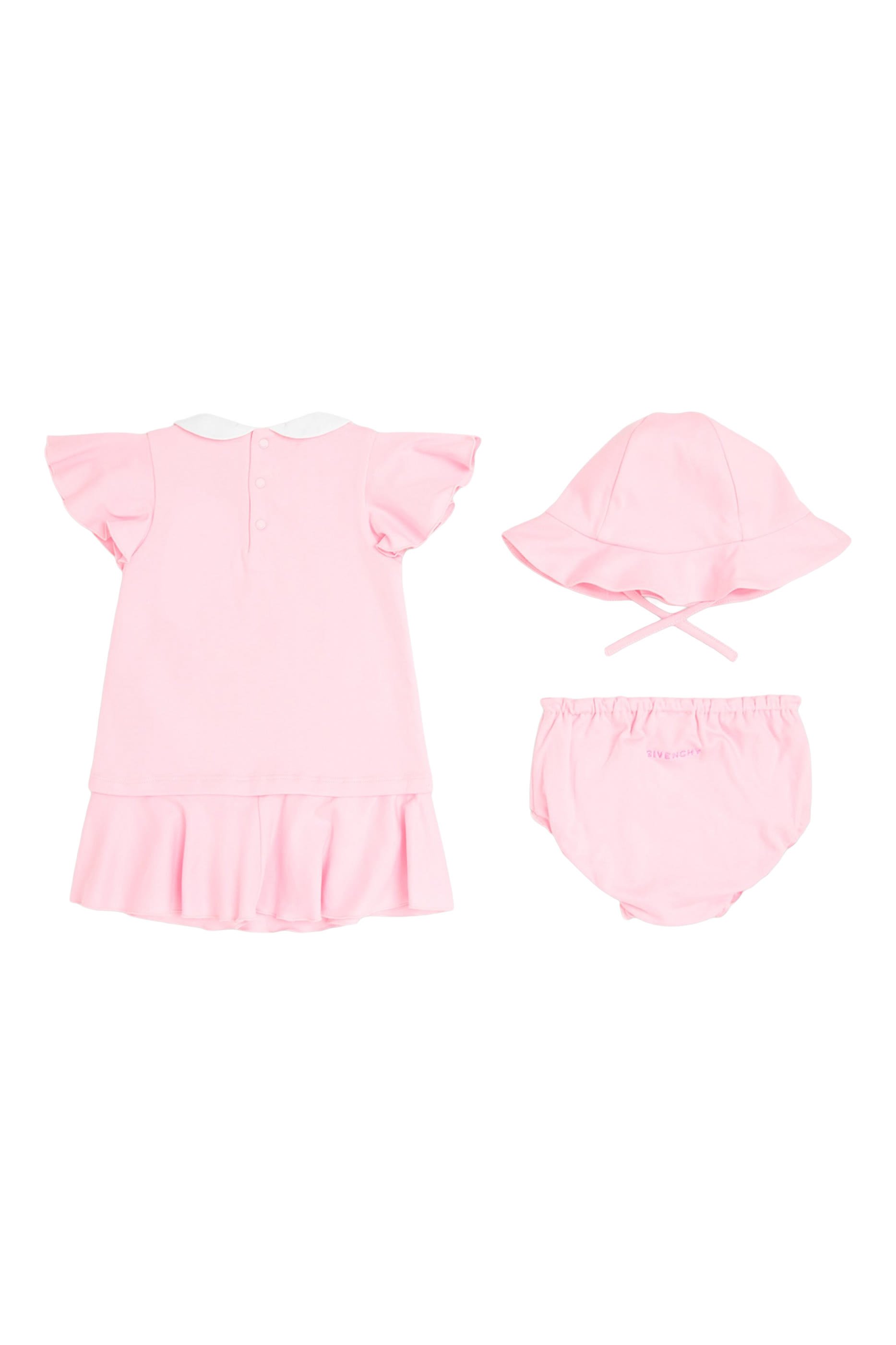 Kids Cotton Dress, Bloomers and Hat Set