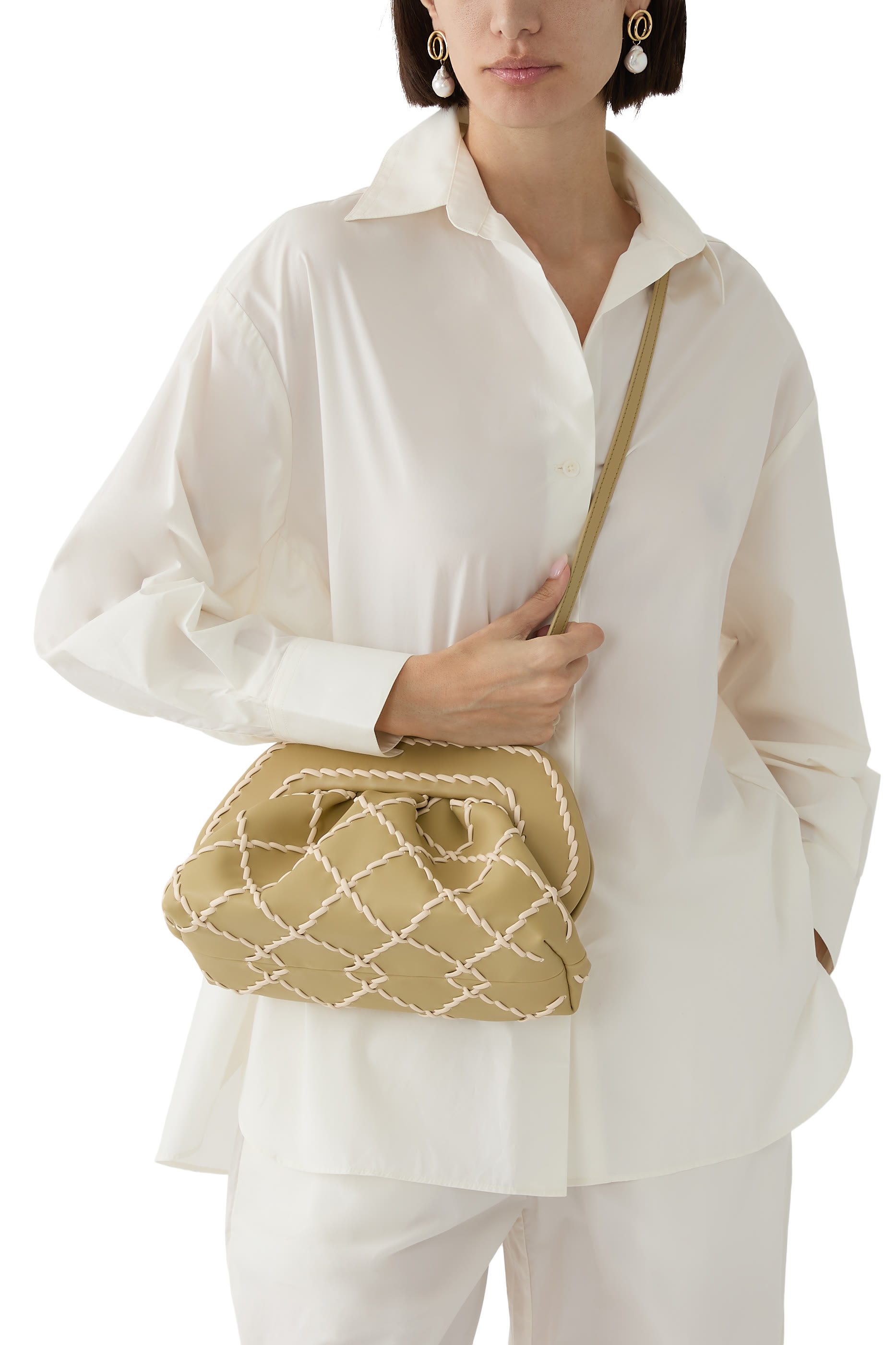 Tia Lace Bamboo Clutch Bag