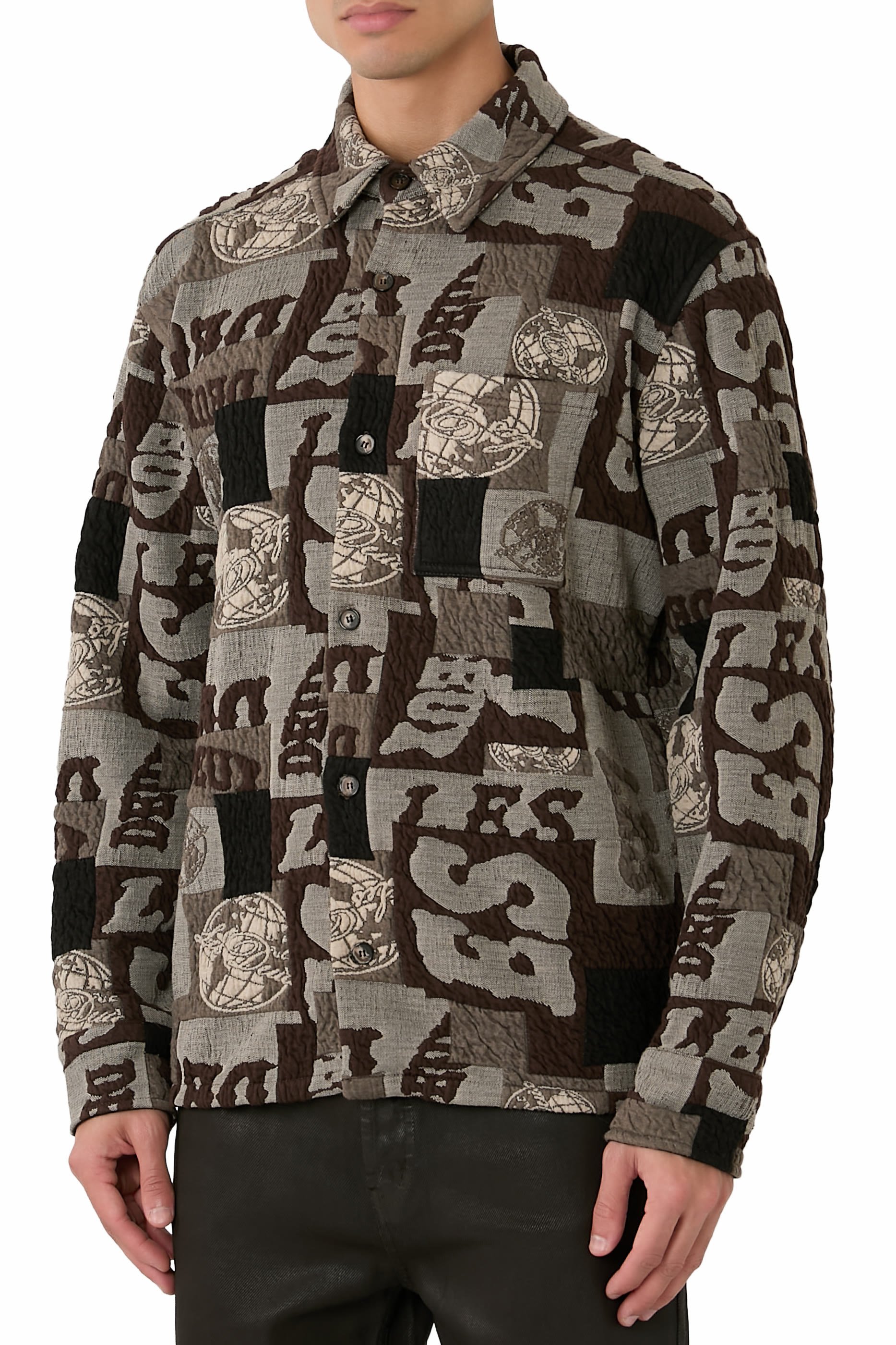 Kaleb Patchwork Jacquard Overshirt 