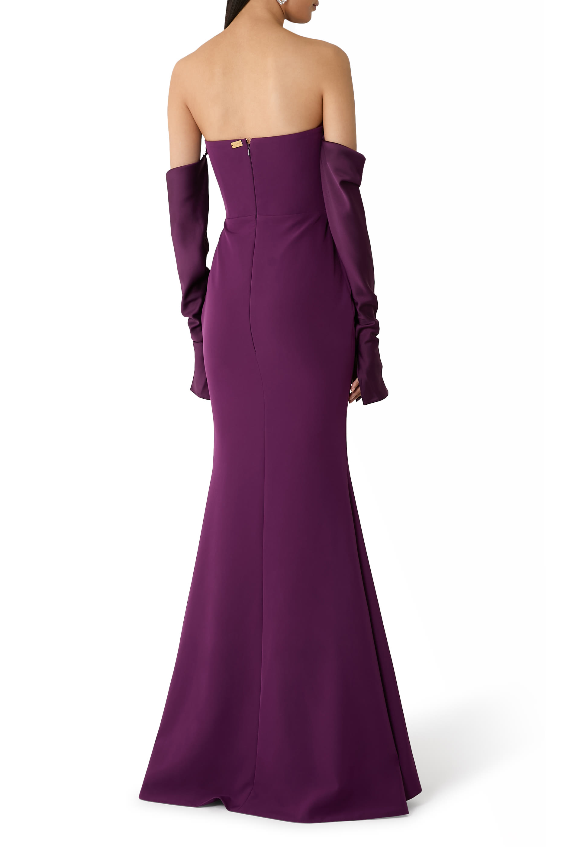 Raven Crepe Long Dress