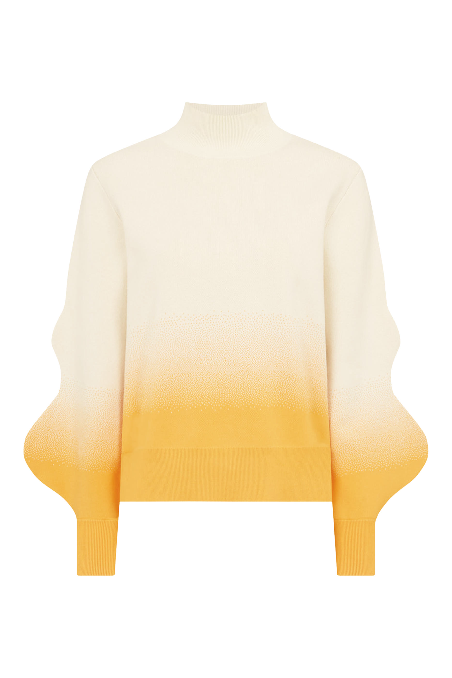 Liko Ombre Lantern-Sleeve Mock-Neck Sweatshirt