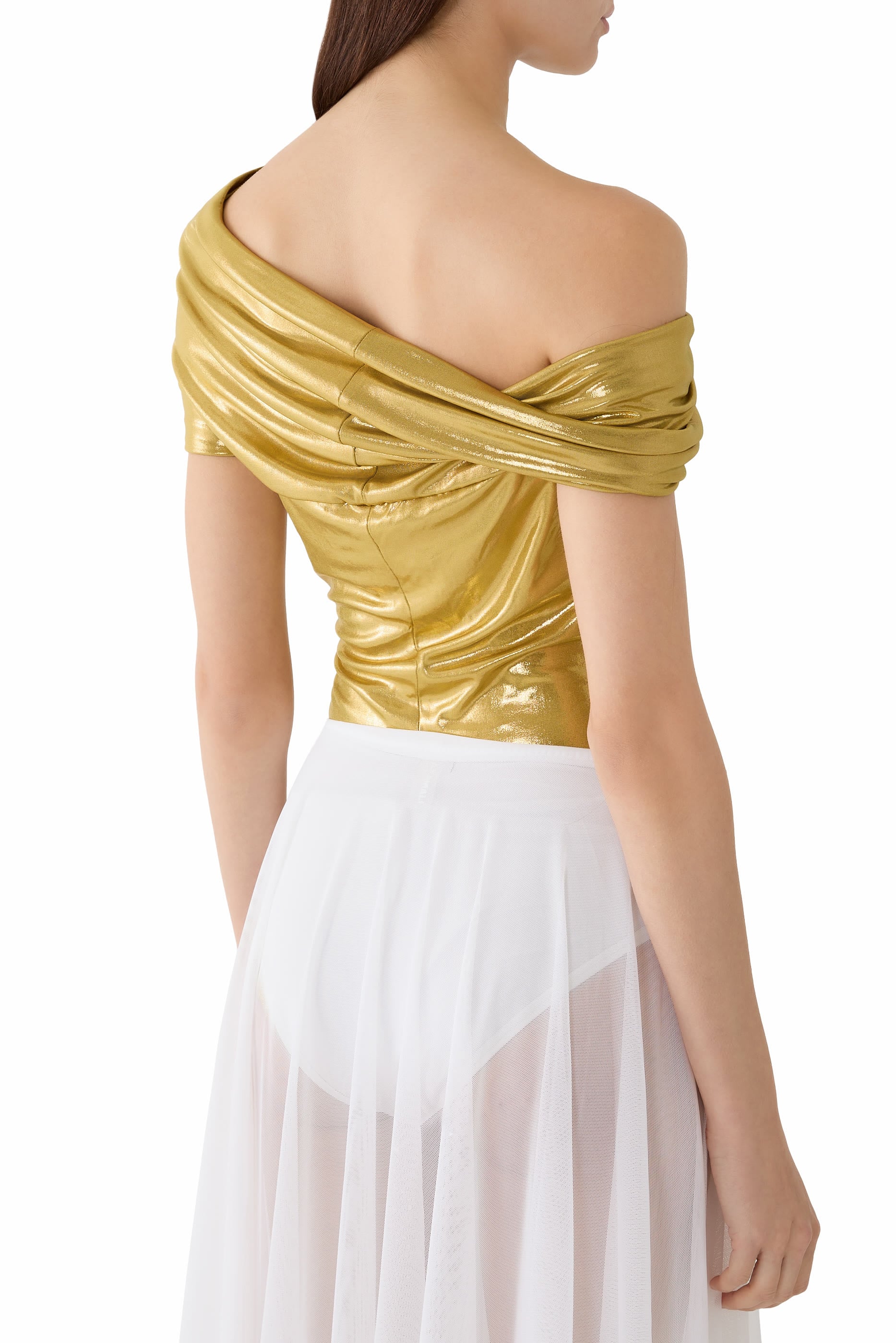  Sleeveless Cowl Neck Bodysuit