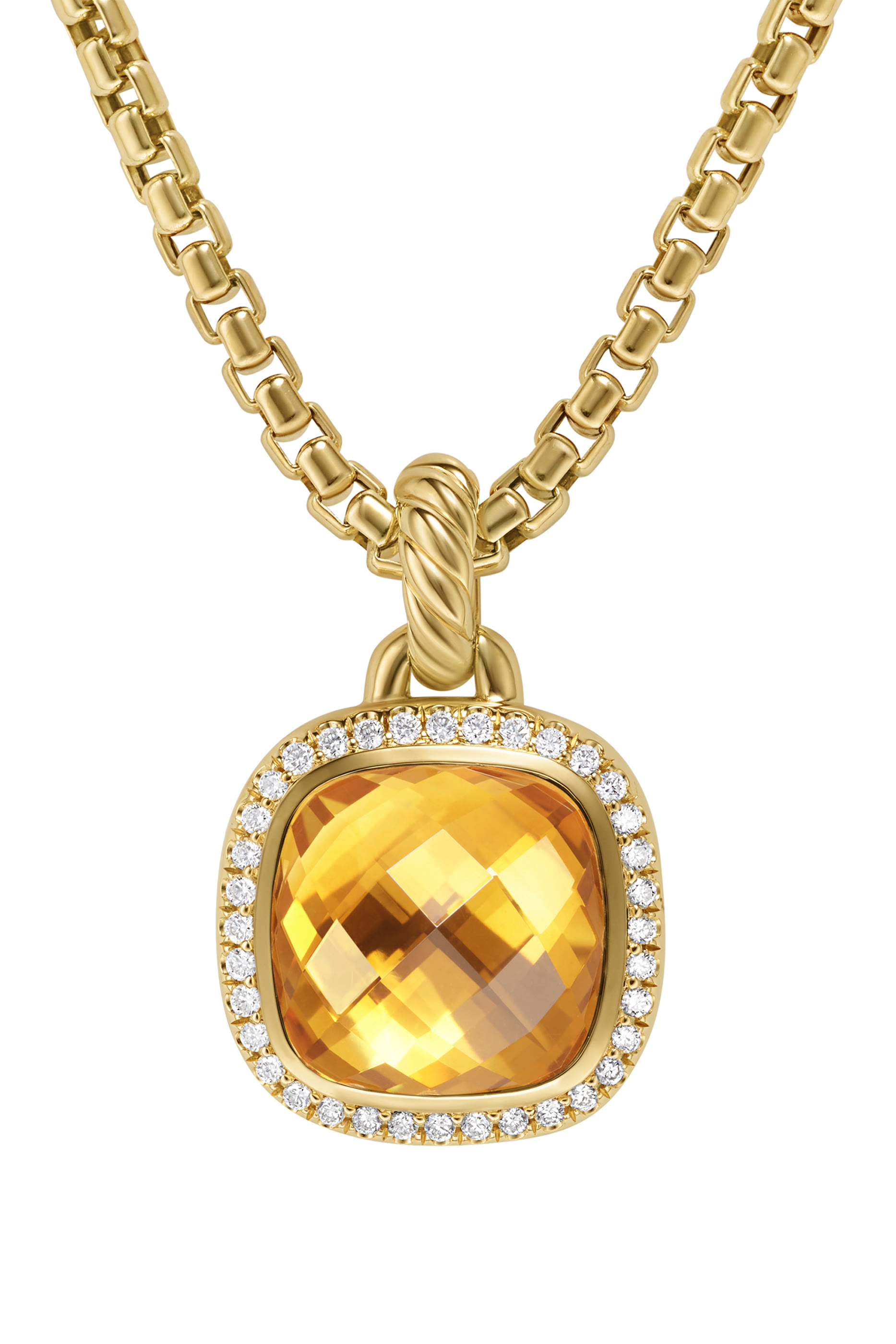 Albion® Pendant, 18K Yellow Gold with Citrine and Diamonds