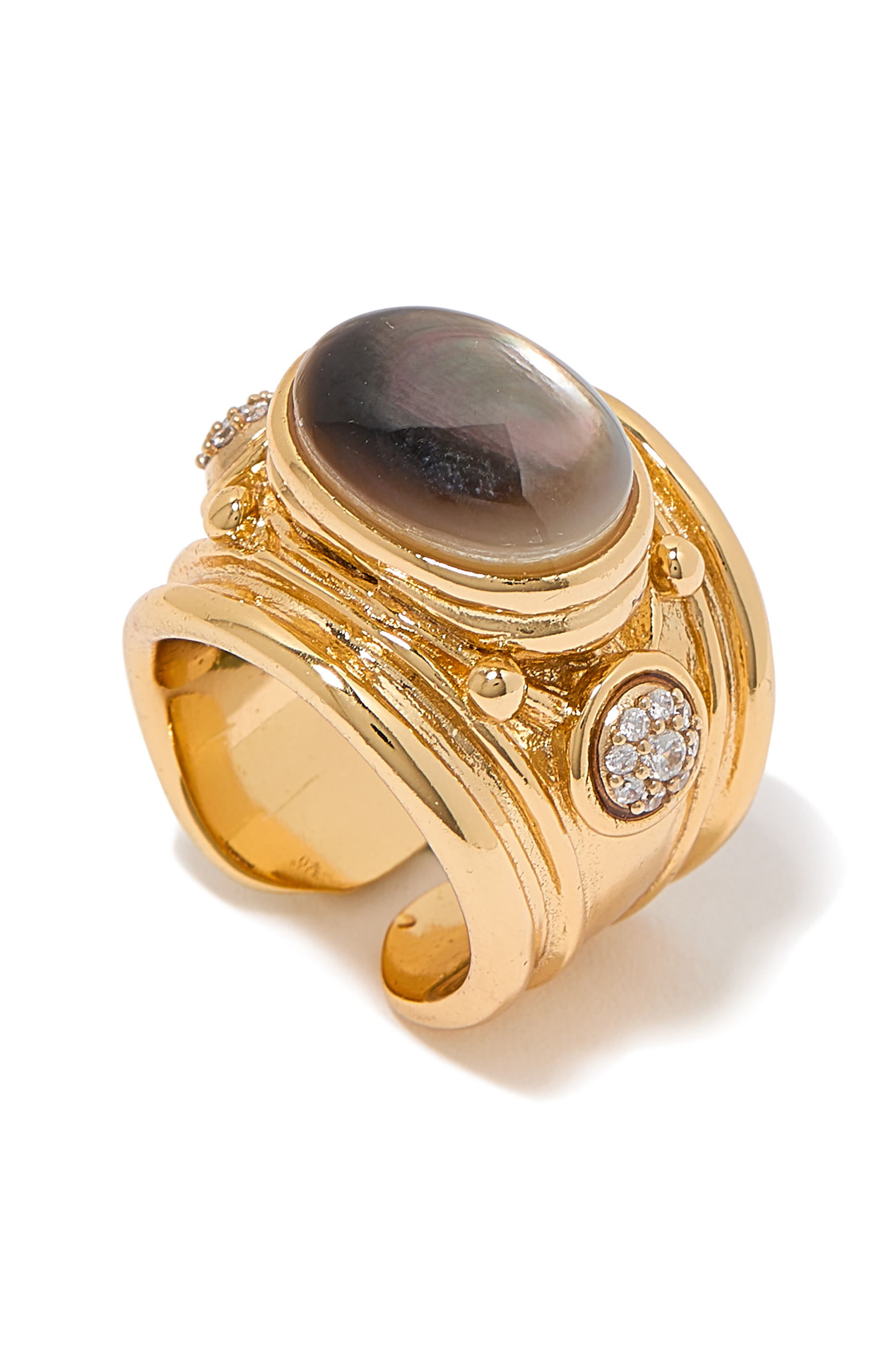 Simone Ring, Gold-Plated Brass