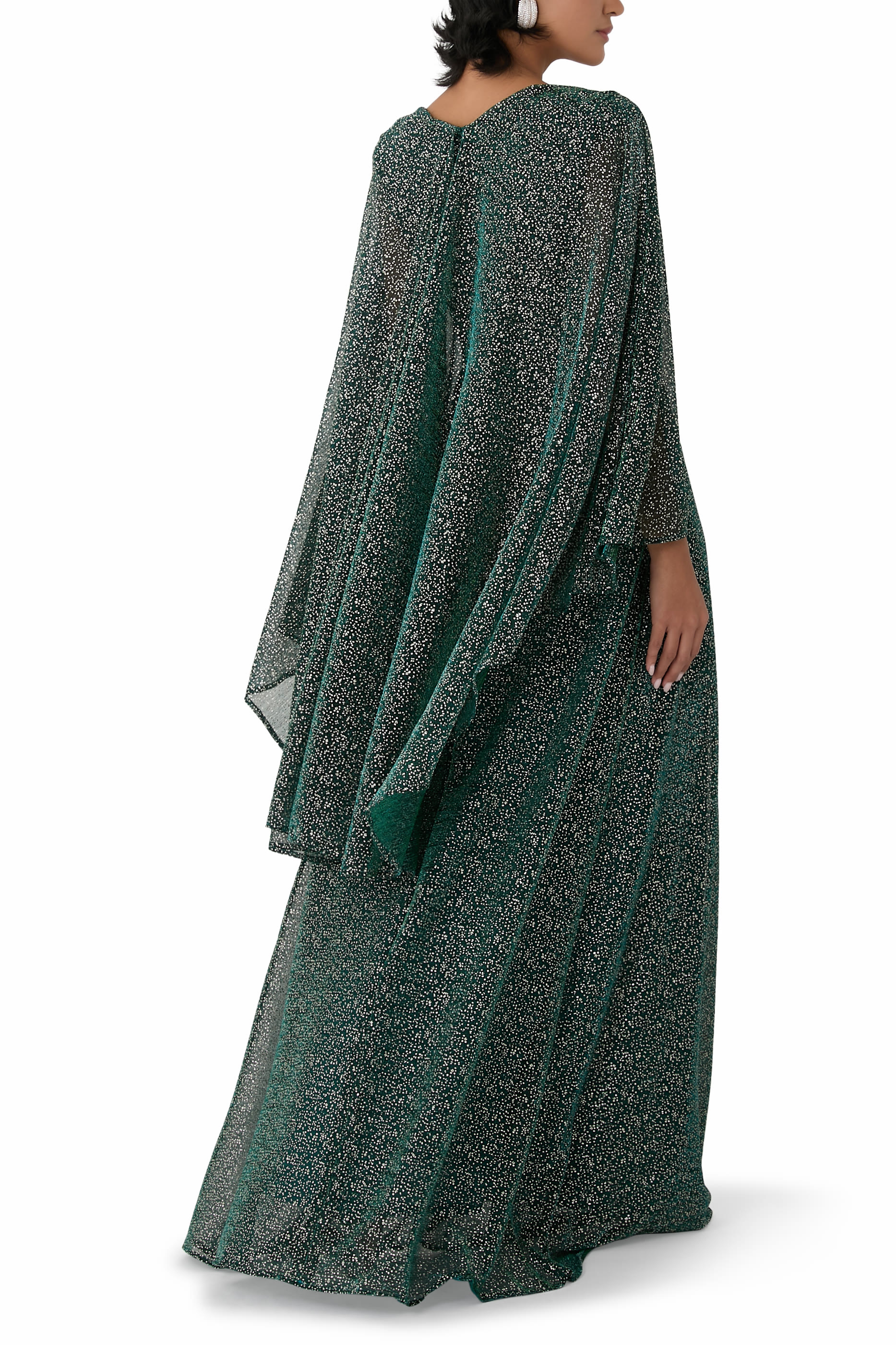 Cape Sleeves Long Dress