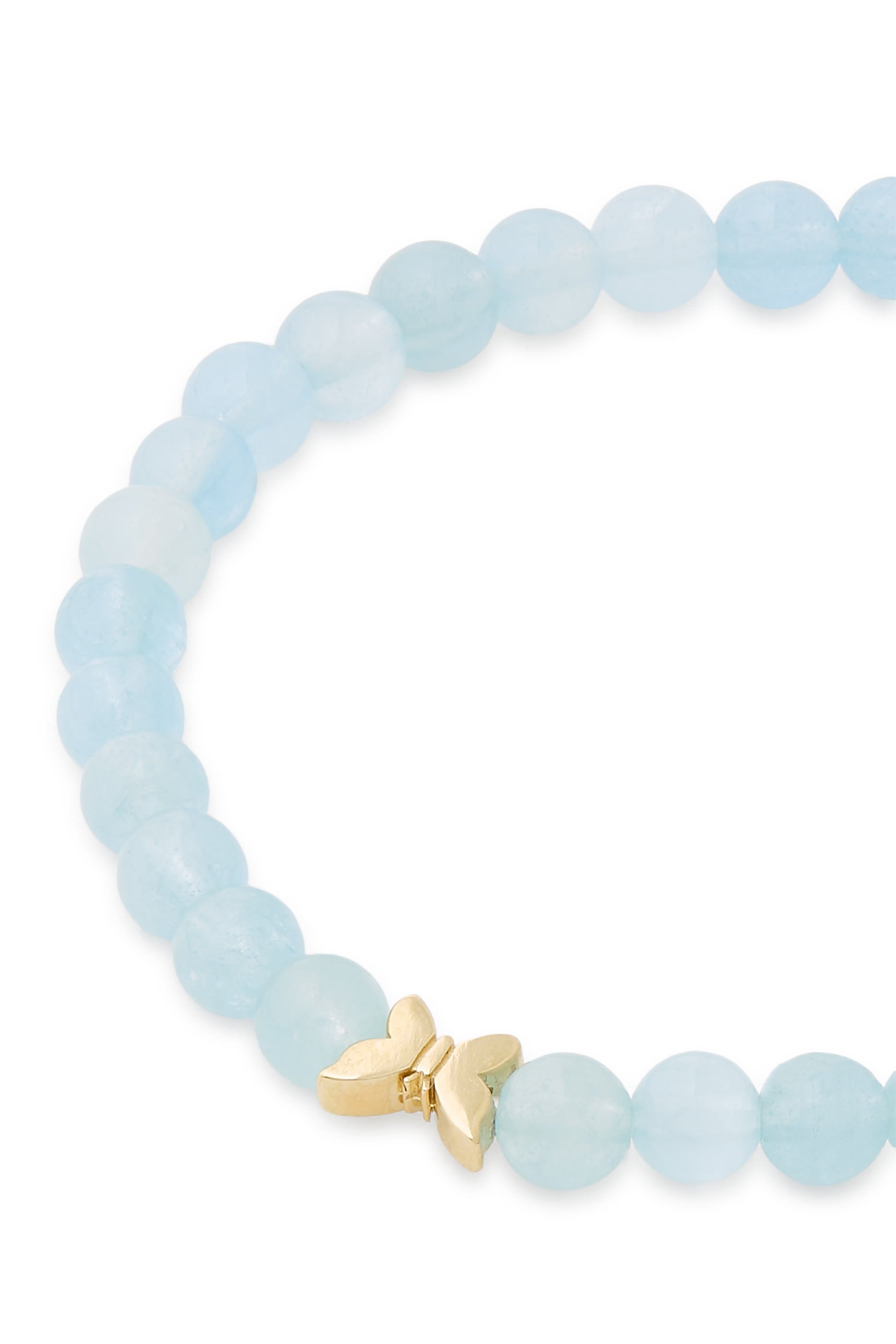 Kids Butterfly Bracelet, 14k Yellow & Beads