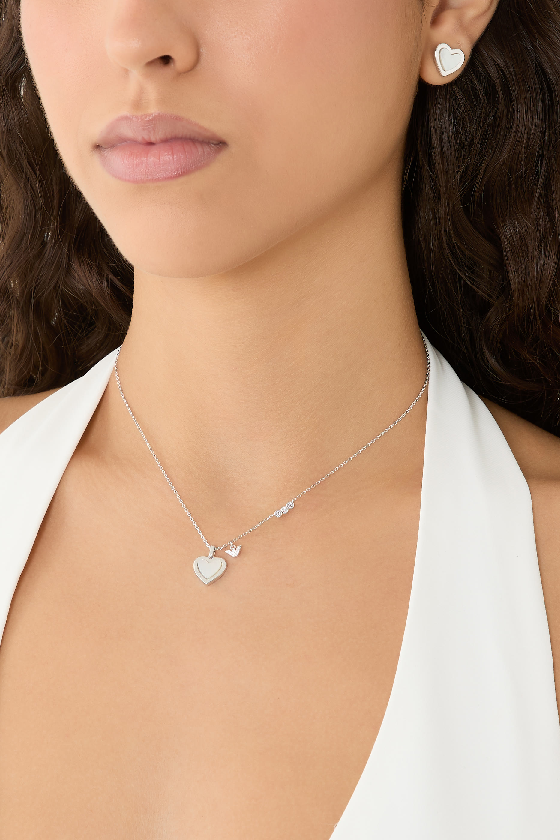 Silver-Tone Brass Pendant Set