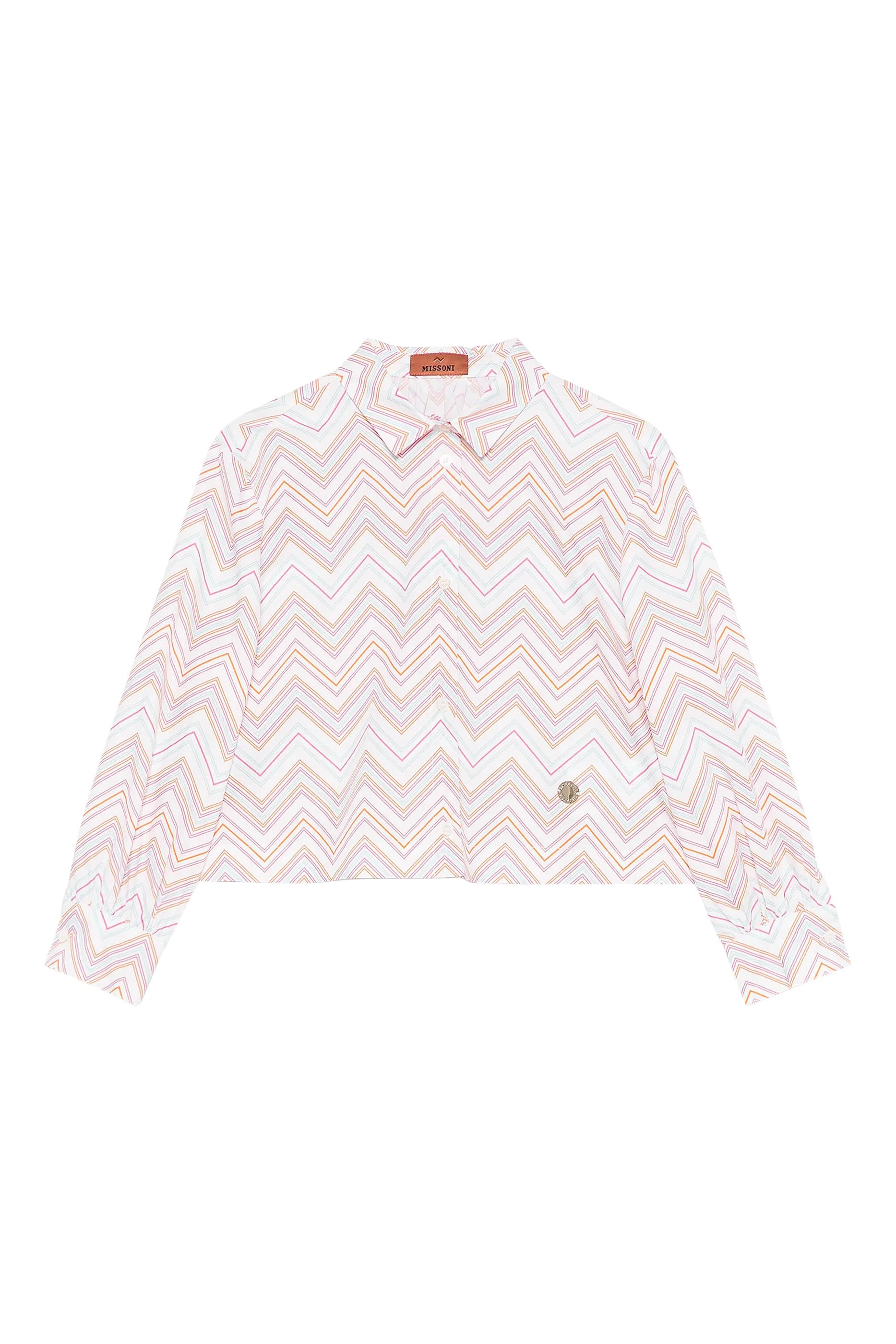 Kids Zigzag Print Poplin Shirt