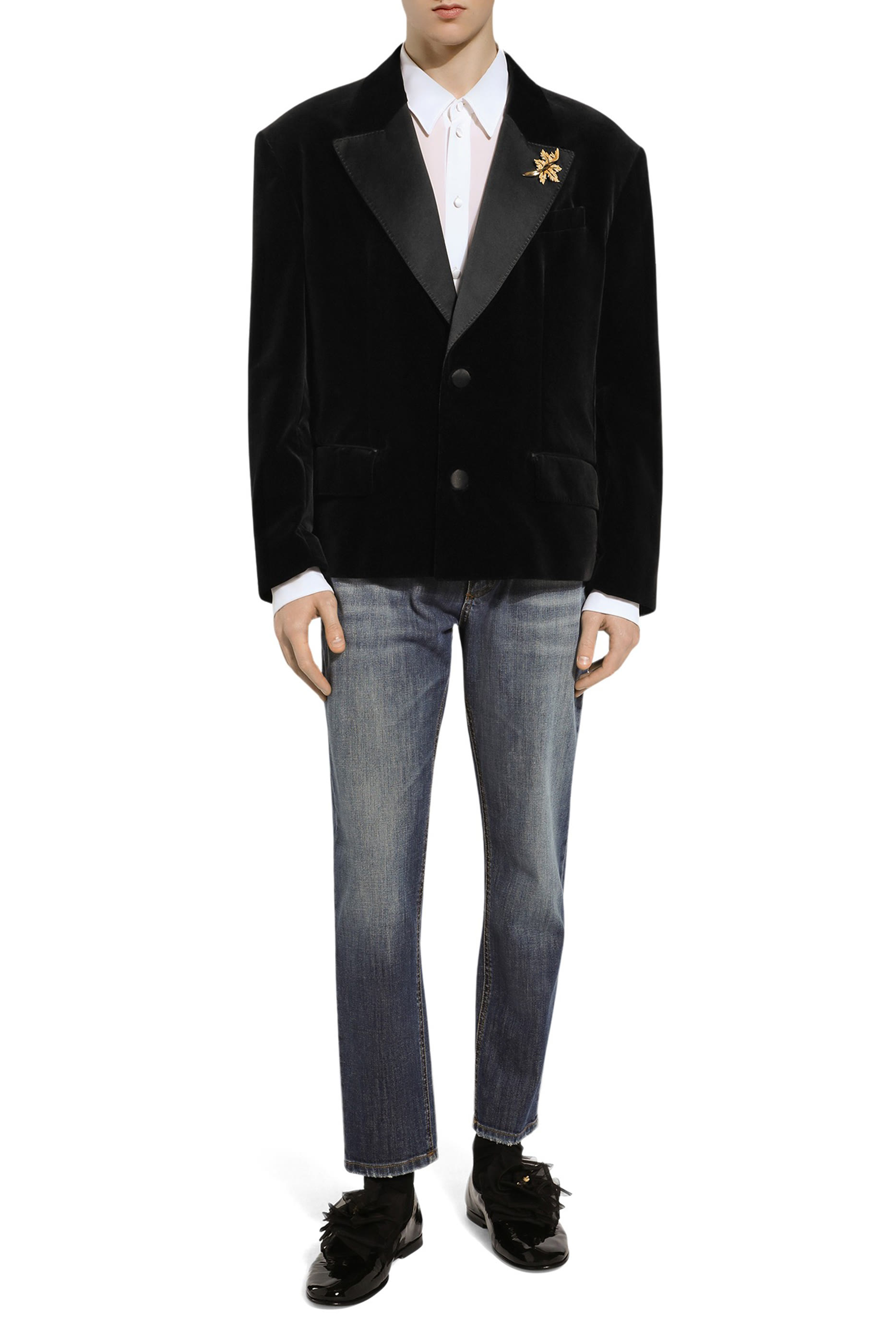 Oversize Single-Breasted Velvet Jacket