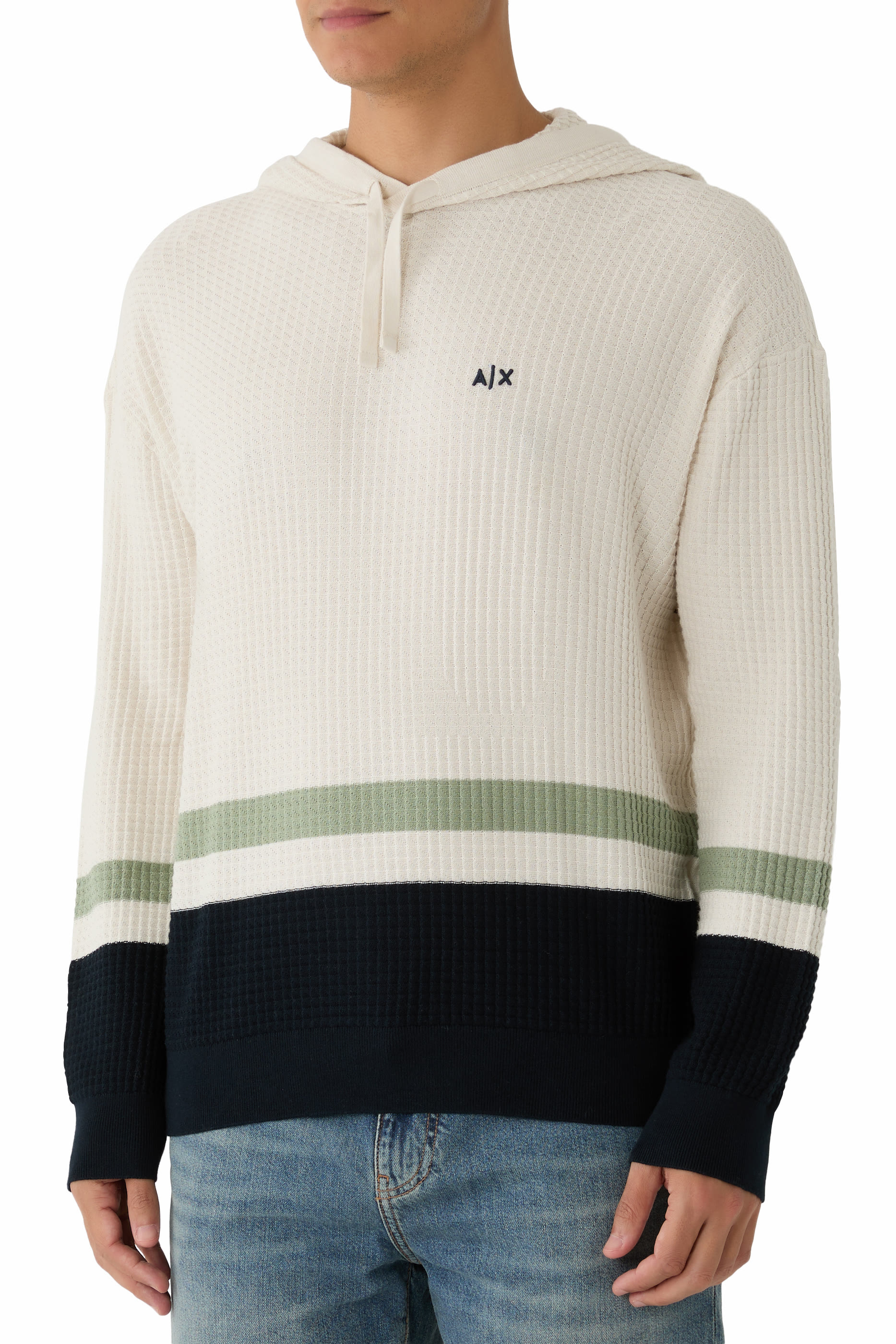 AX Logo Cotton-Jersey Hoodie