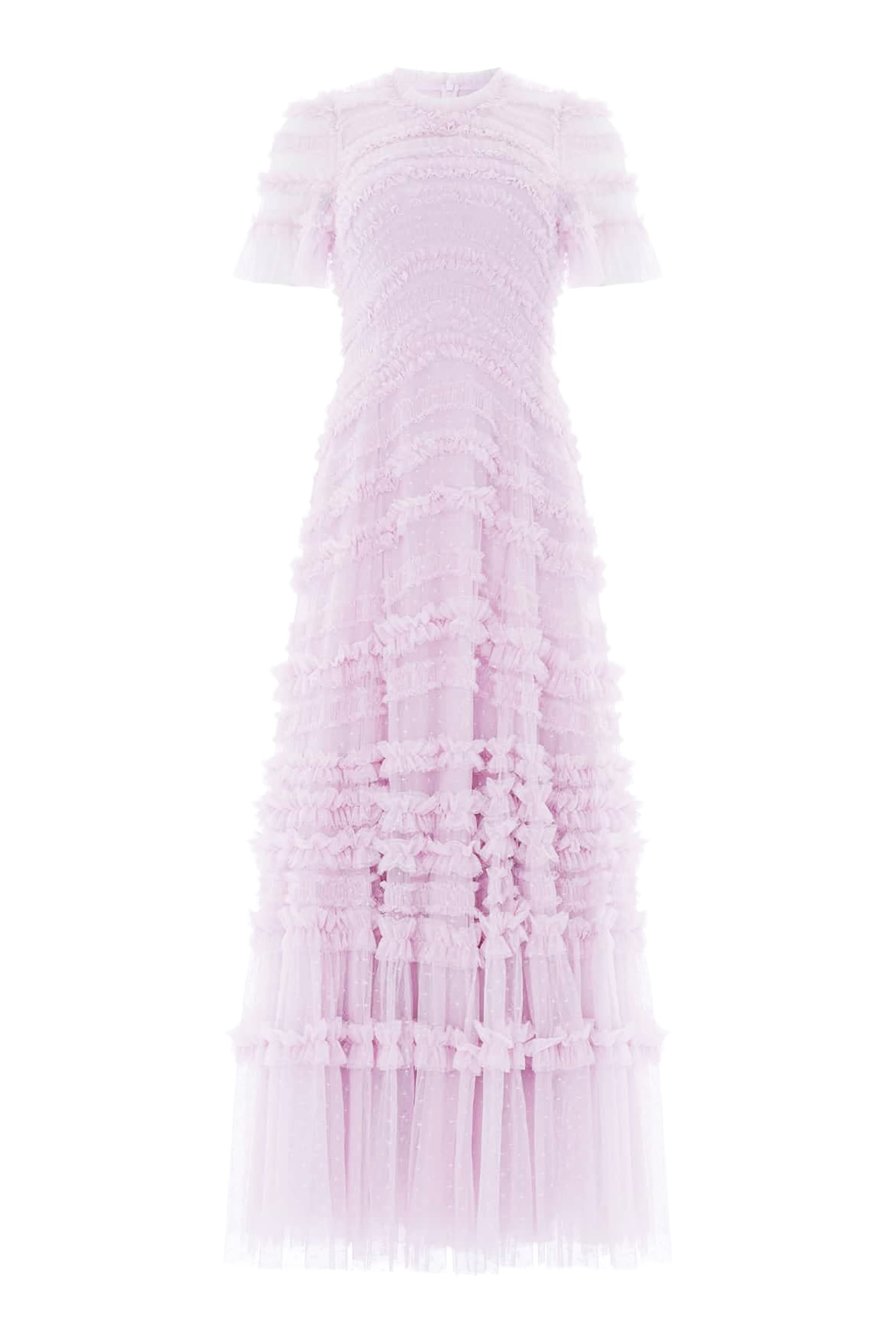 Amara Round Neck Ruffle Gown