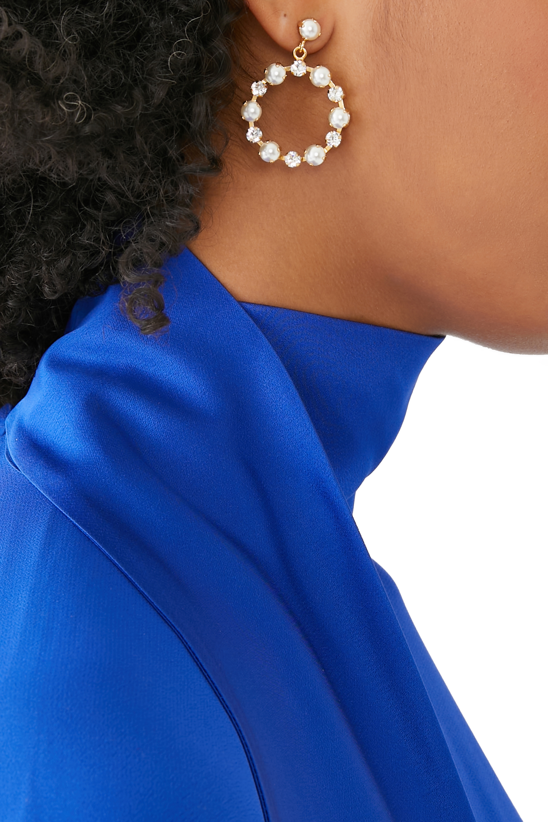 Eternity Pearl Earrings, Crystal & Pearl