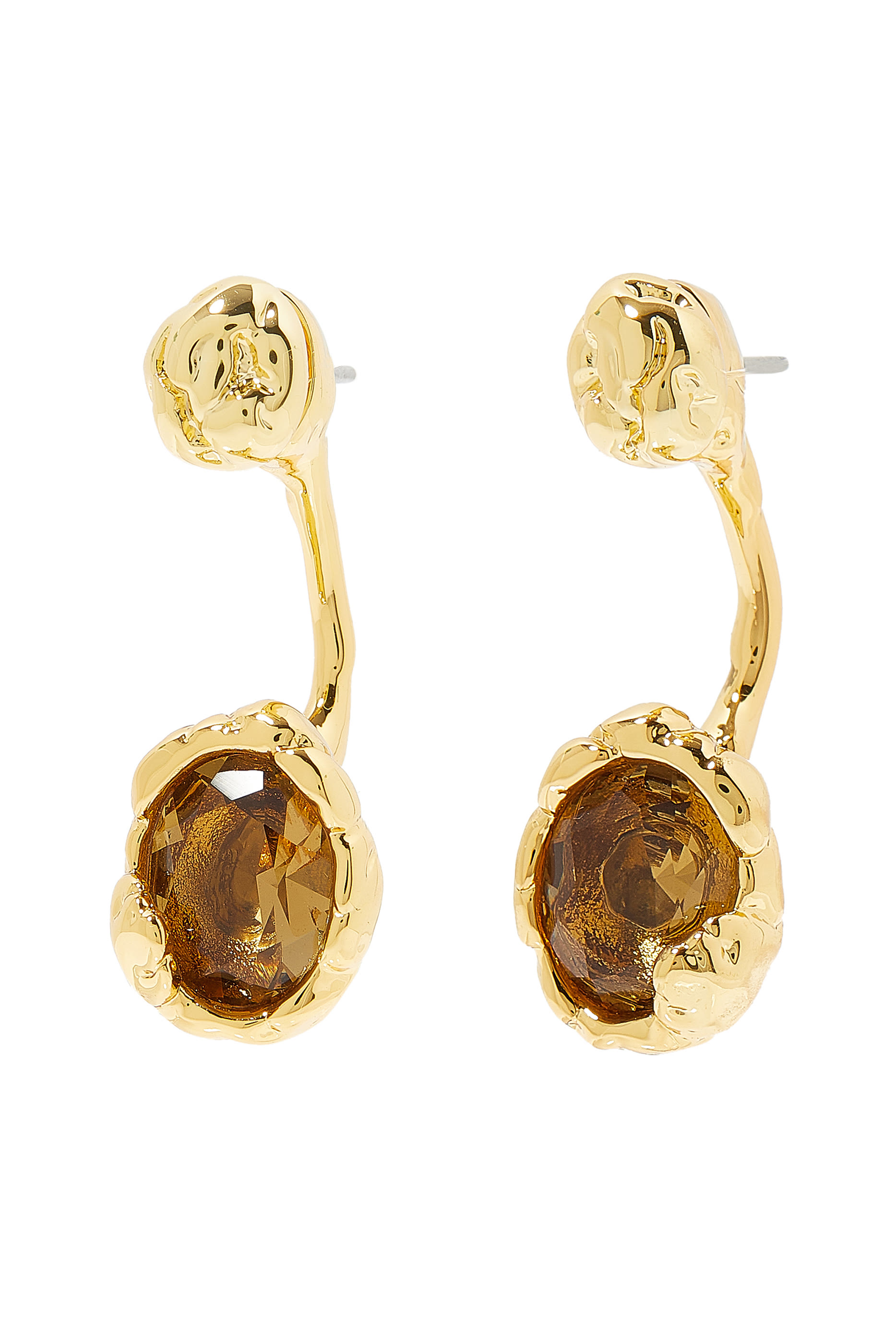 Brut Smoky Quartz Front Back Earring