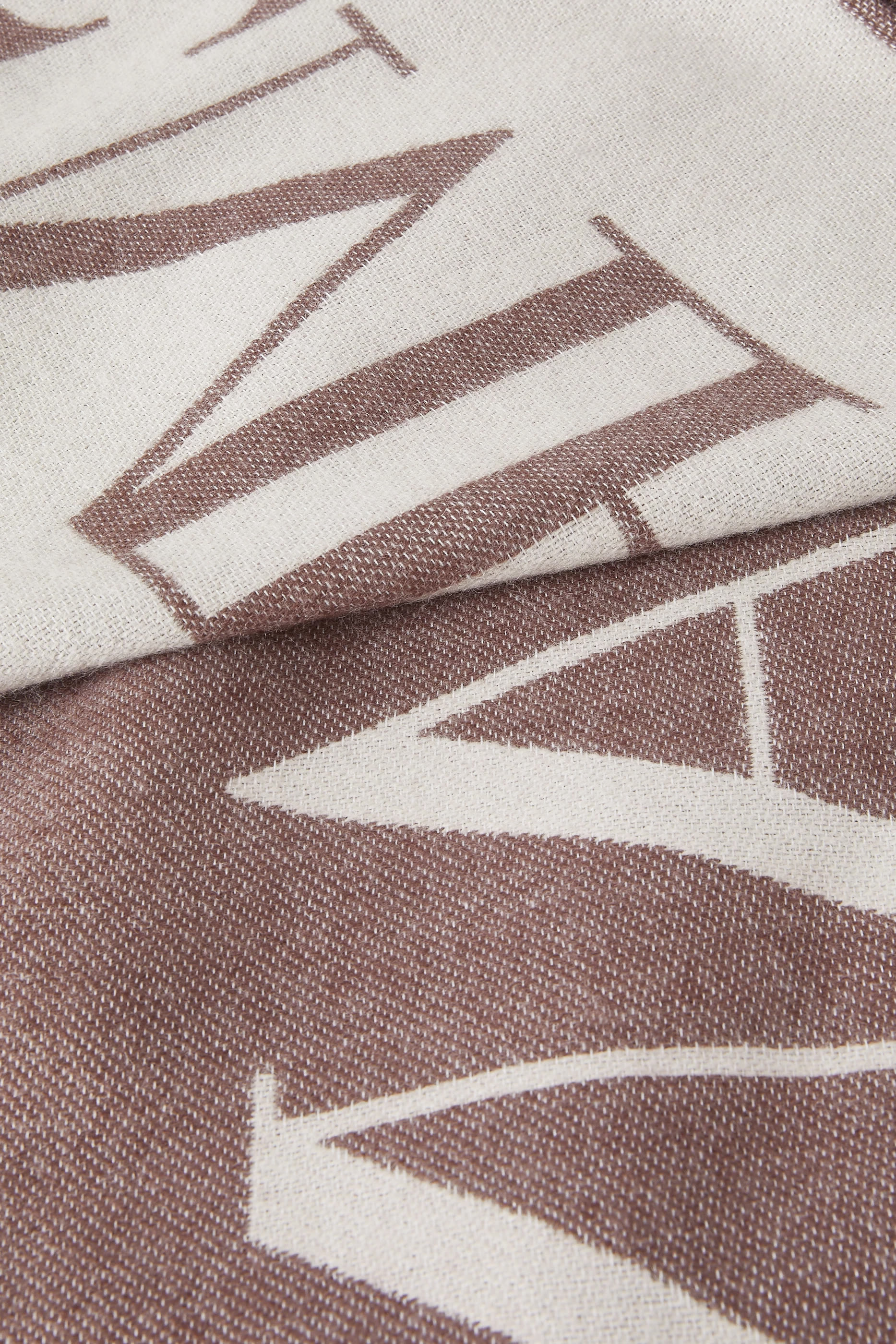 Two-Tone Oversized Logo Wool-Blend Scarf