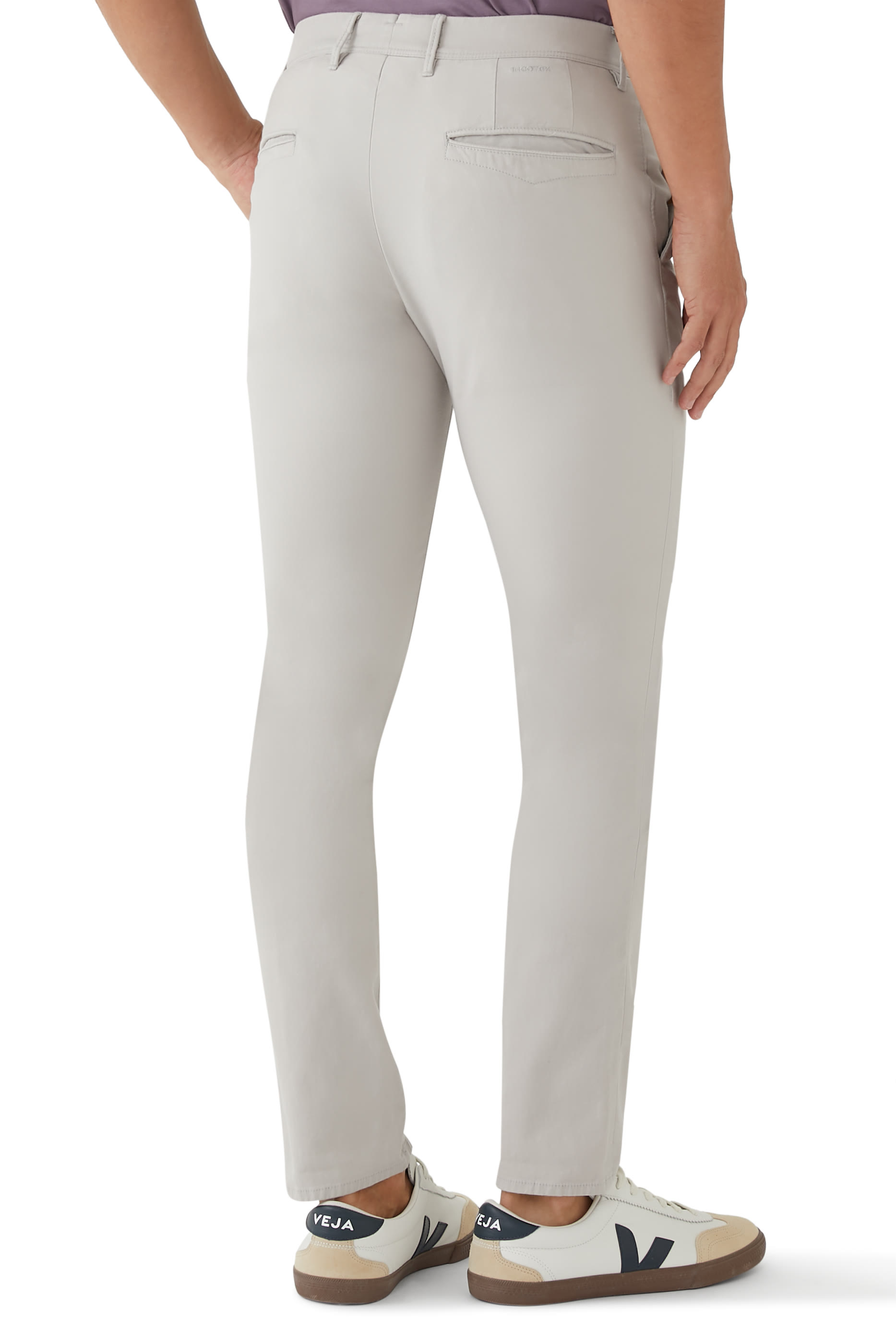 Slim-Fit Panama Cotton Trousers