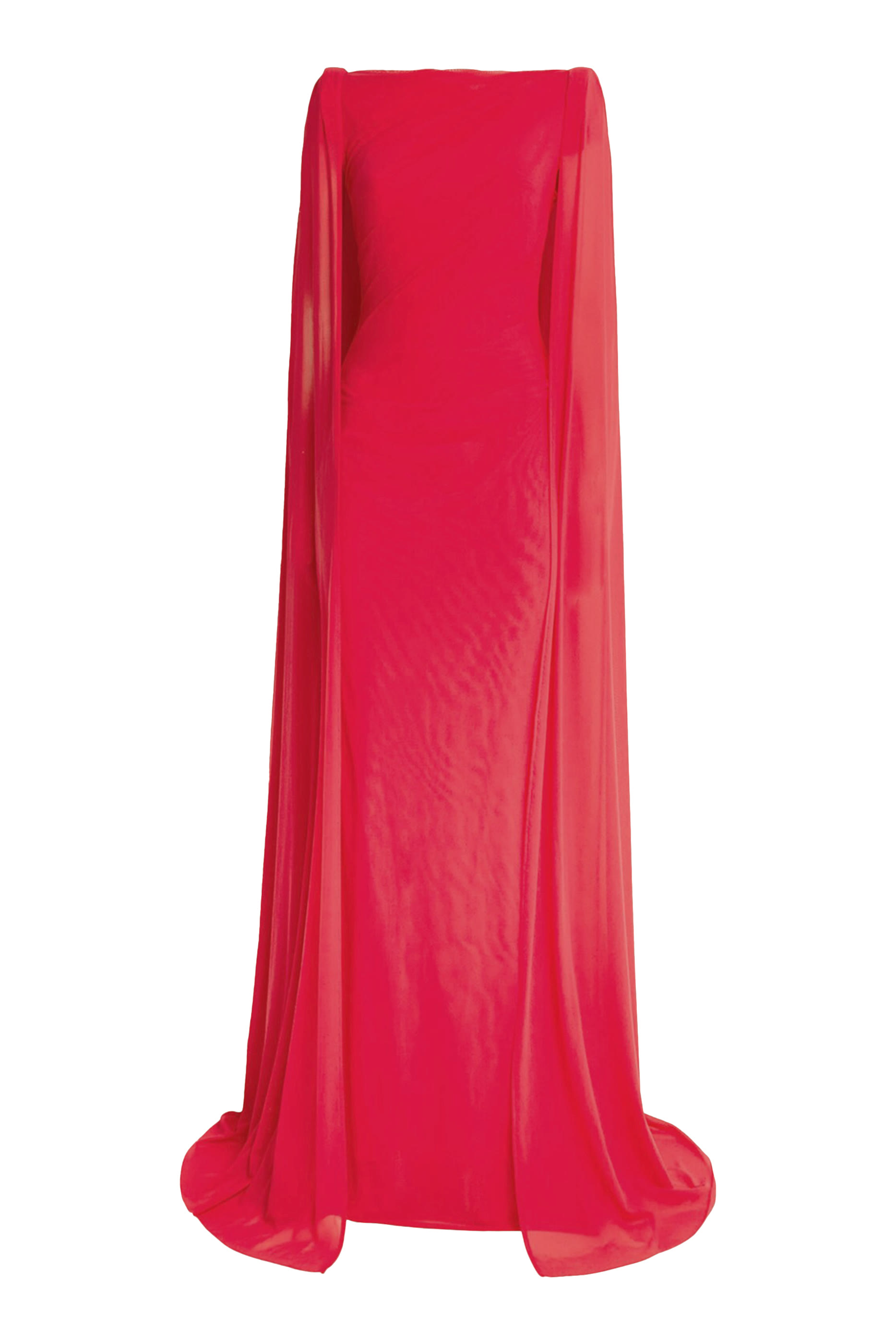  Cape Sleeves Long Dress