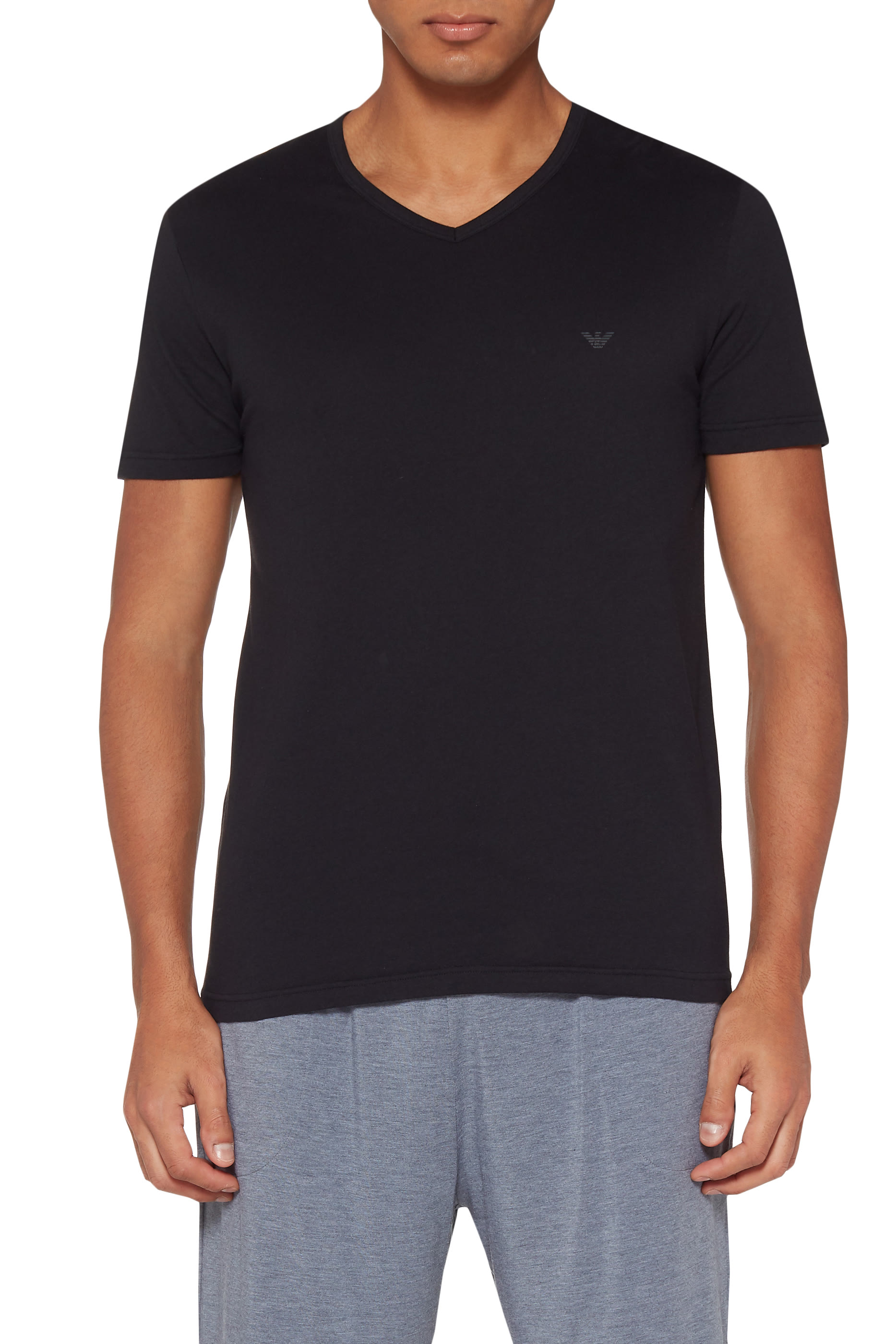 EA Text V-Neck T-Shirts, Pack of Two